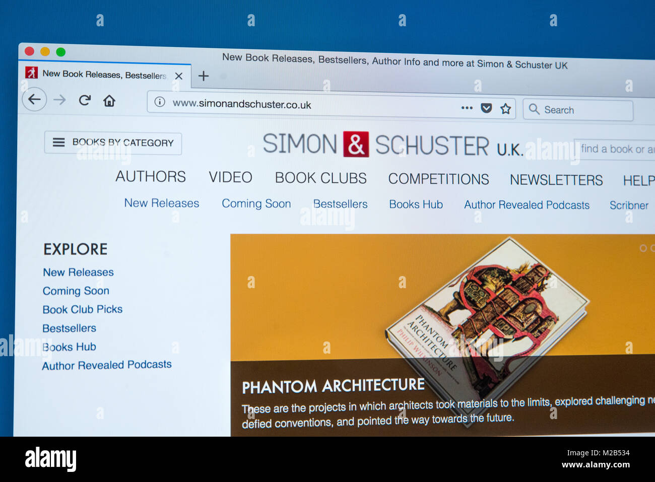 LONDON, UK JANUARY 8TH 2018 The homepage of the official website for