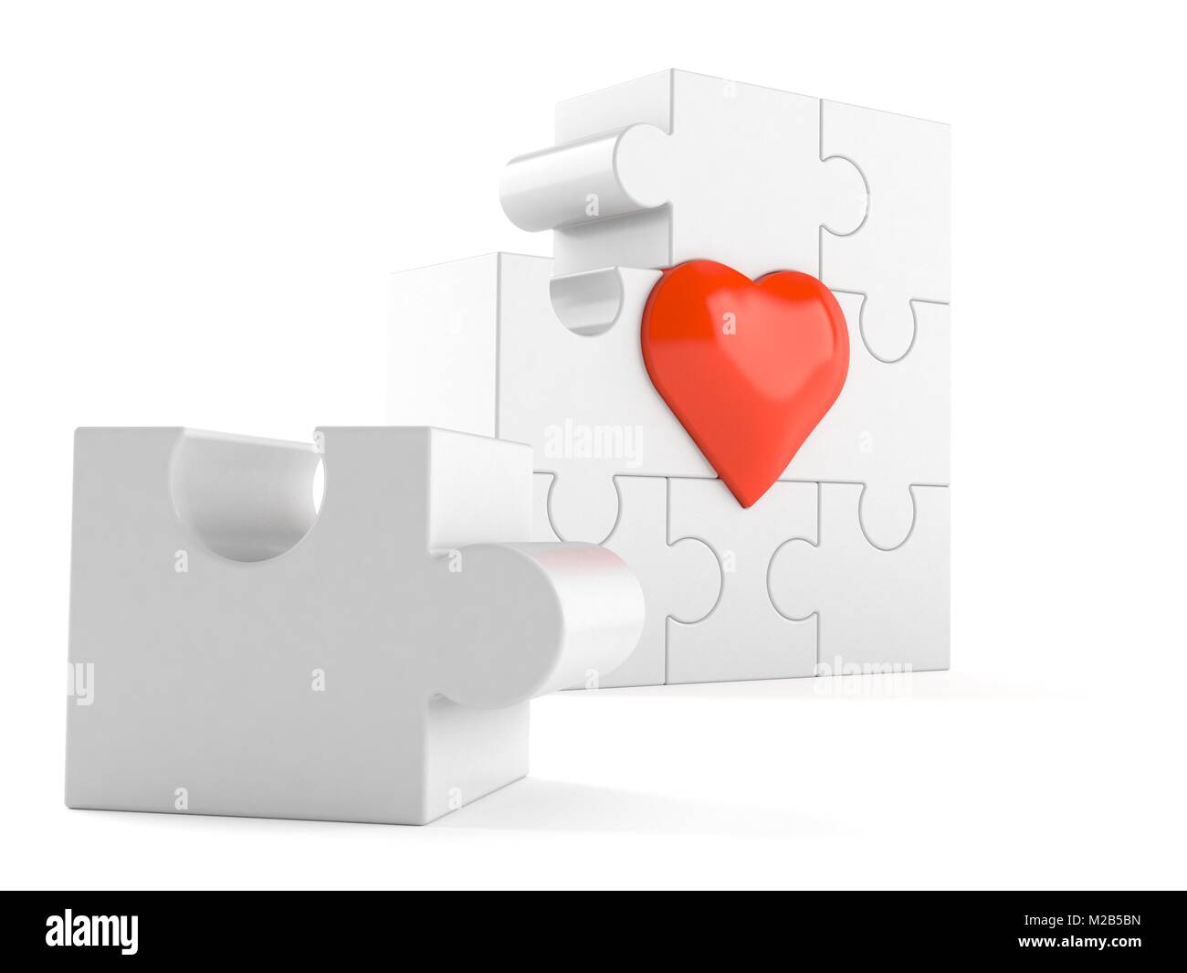 Heart puzzle concept isolated on white background Stock Photo - Alamy