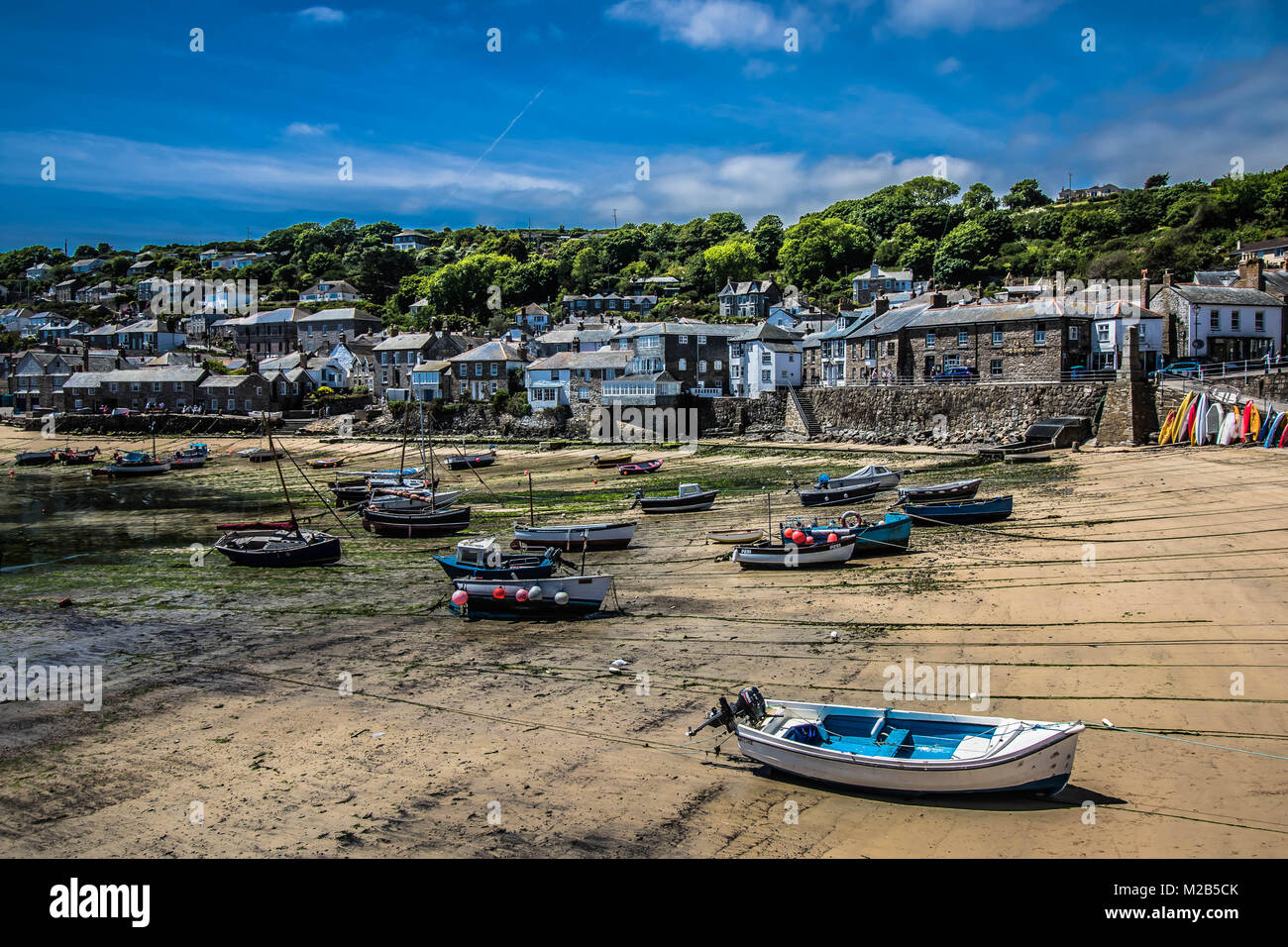 Mousehole Harbour in the Summer Stock Photo