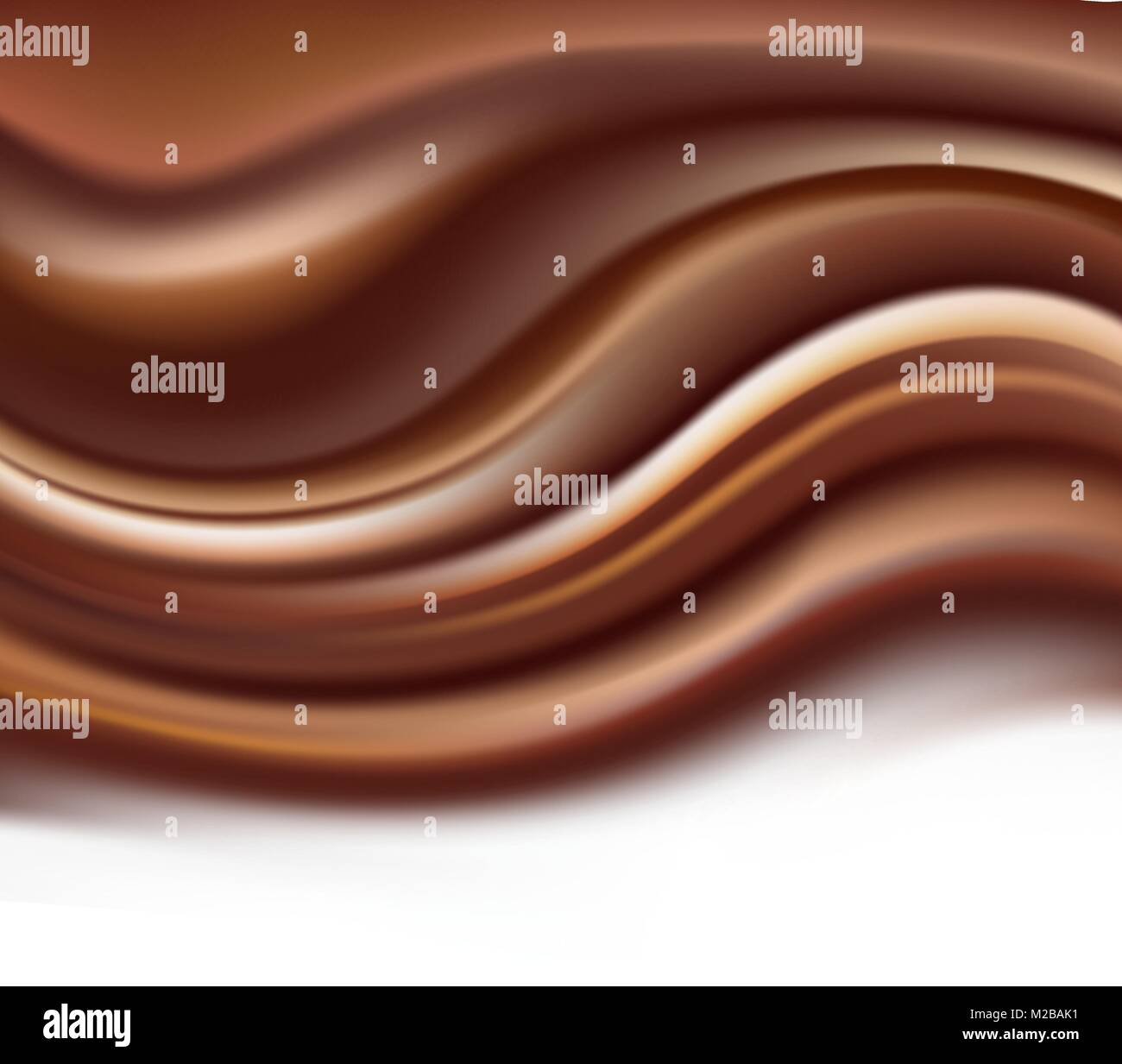 chocolate creamy background with soft brown wavy ripples Stock Vector