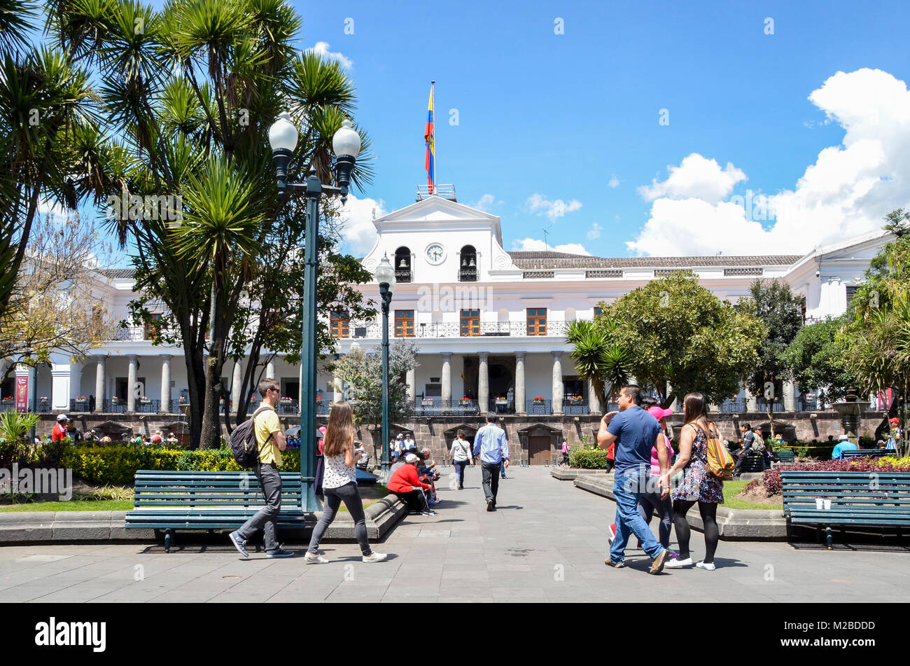 Quito, Ecuador, December 17, 2017 Carondelet Palace is the seat of
