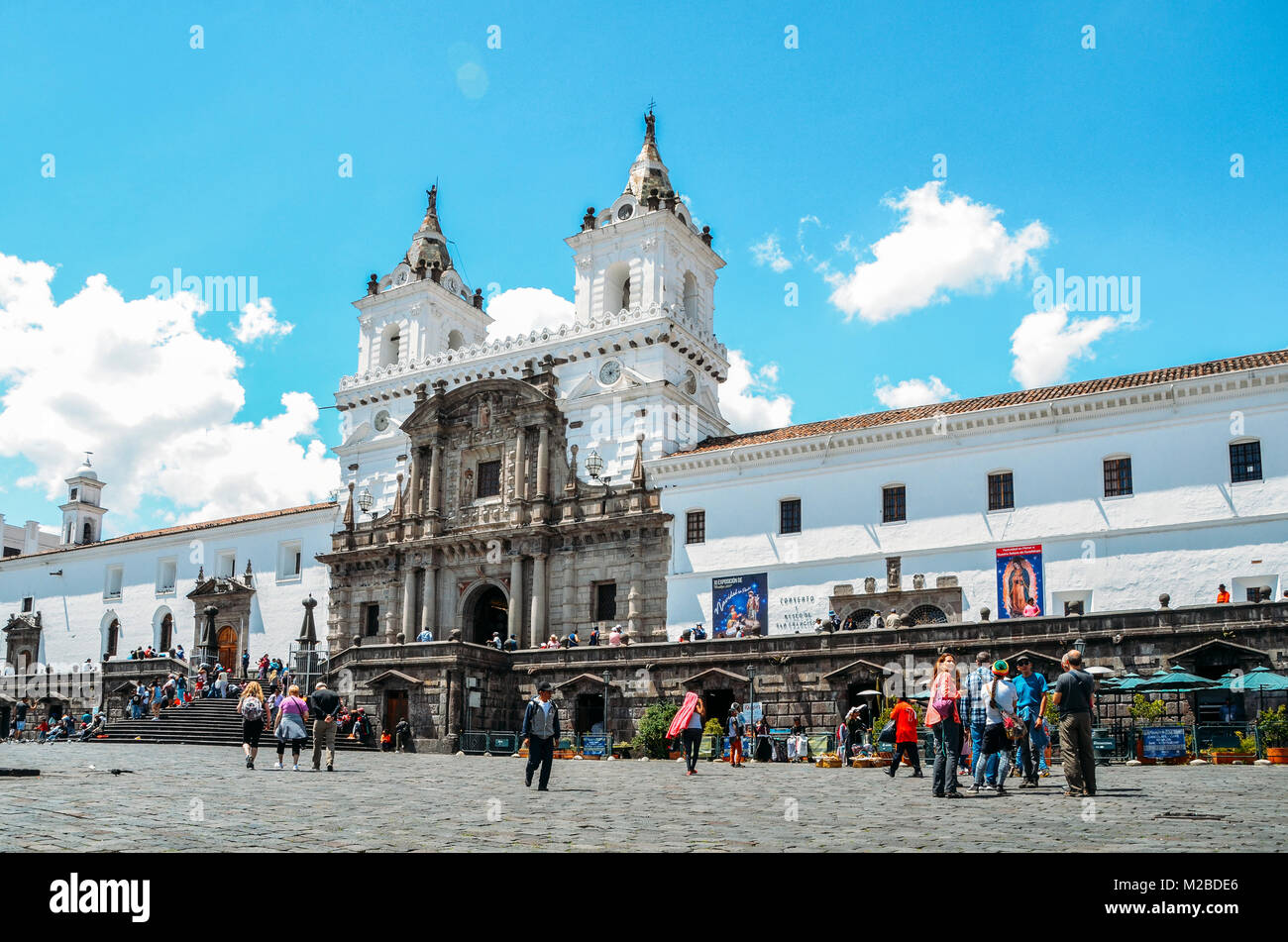 Quito, Ecuador, December 17, 2017: Church and Monastery of St. Francis is a 16th-century Roman Catholic complex in Quito, Ecuador Stock Photo