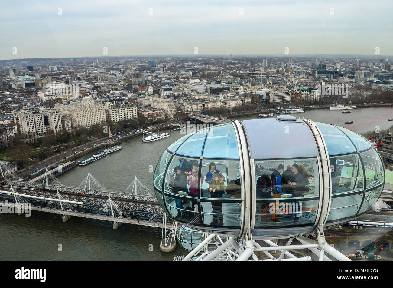 the london eye view Stock Photo