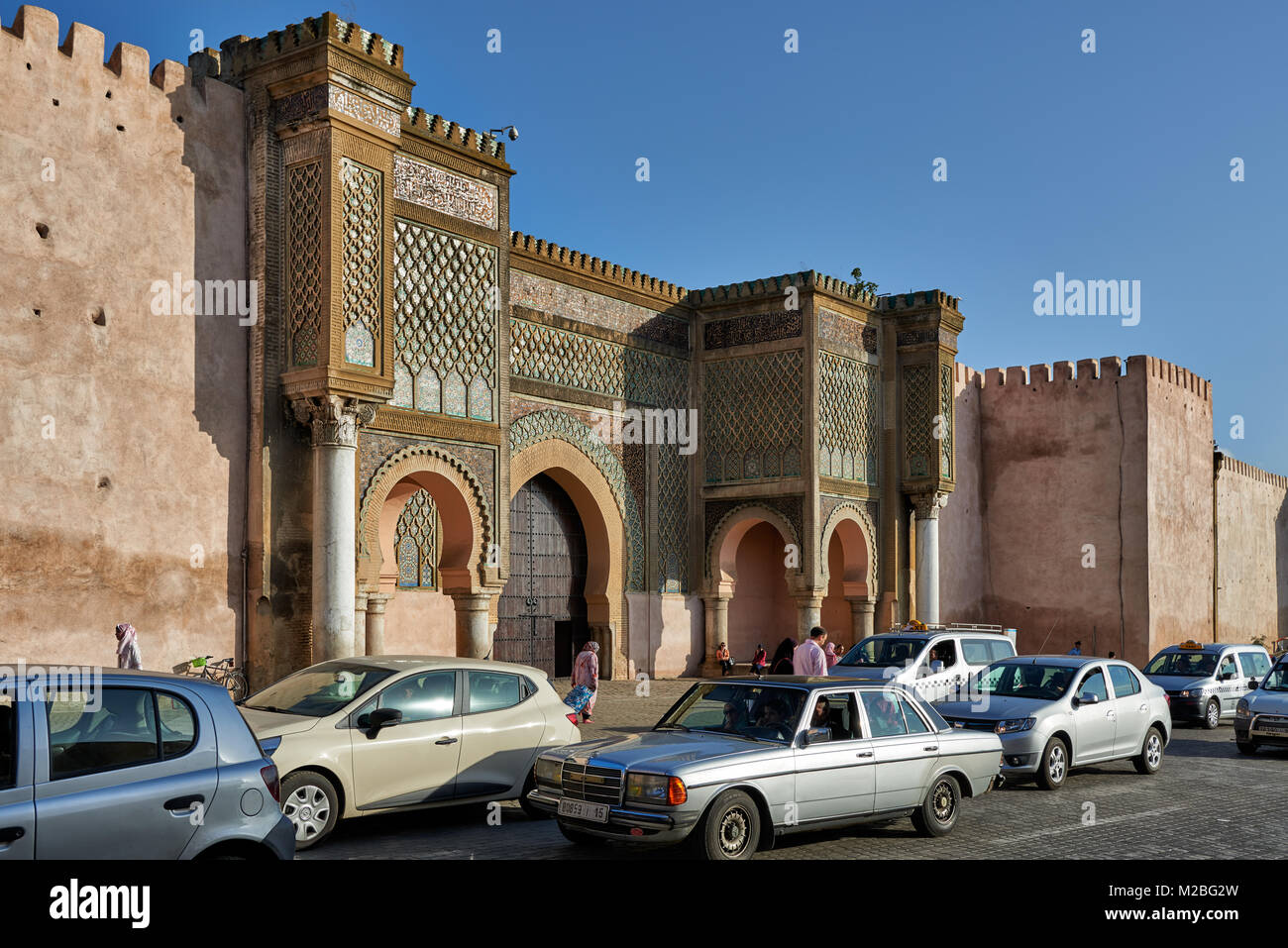 Bab Mansour city gate, Meknes, Morocco, Africa Stock Photo