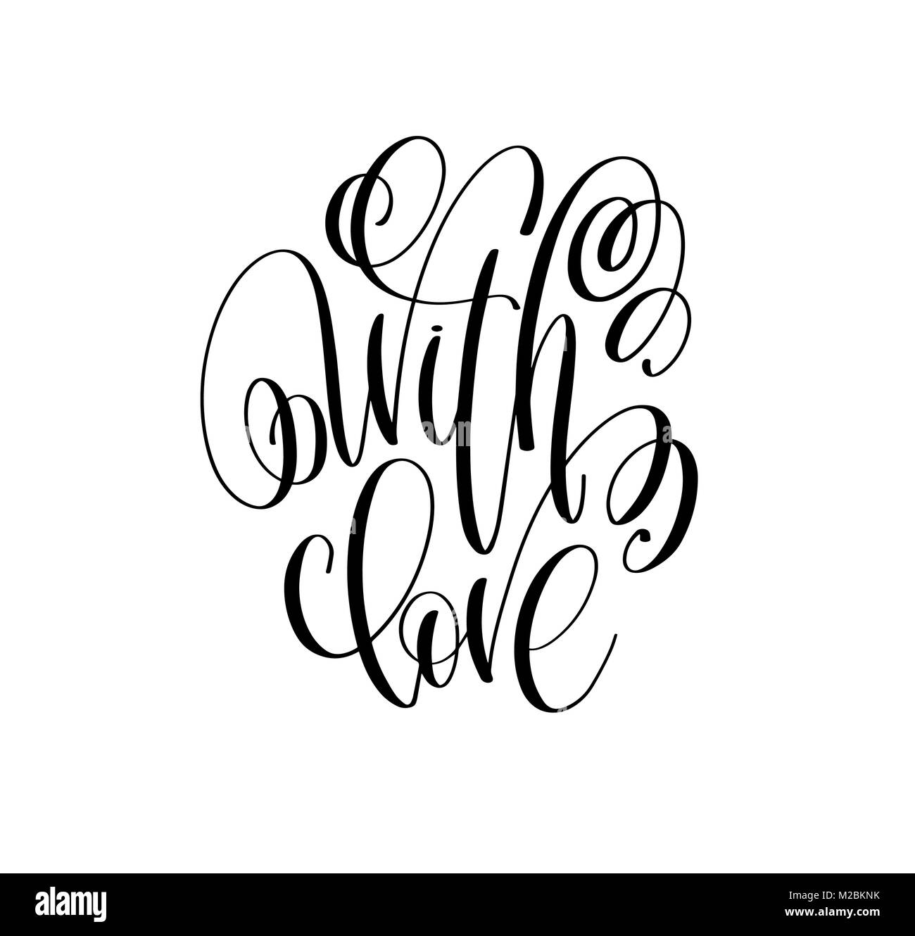 with love - hand lettering inscription text to valentines day de Stock ...