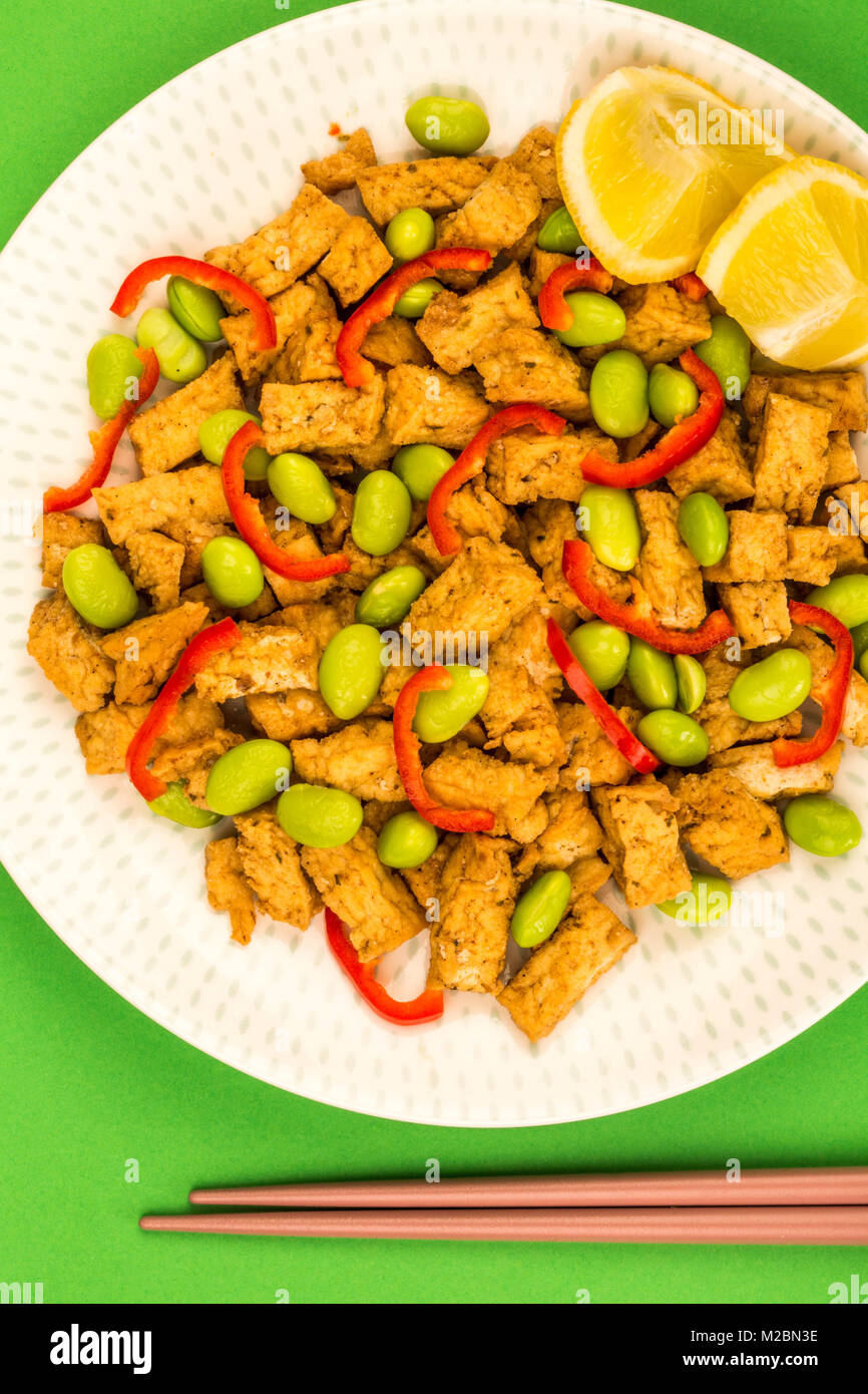 Deep Fried Chinese Style Vegetarian or Vegan Tofu With Spicy Red