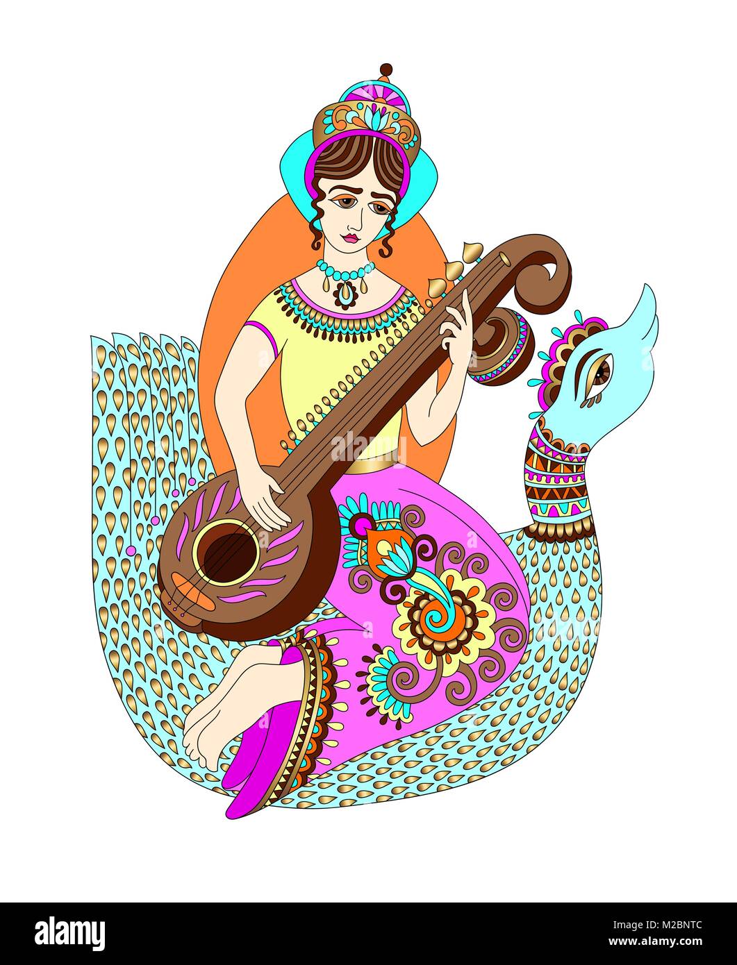 Saraswati 2024 veena drawing
