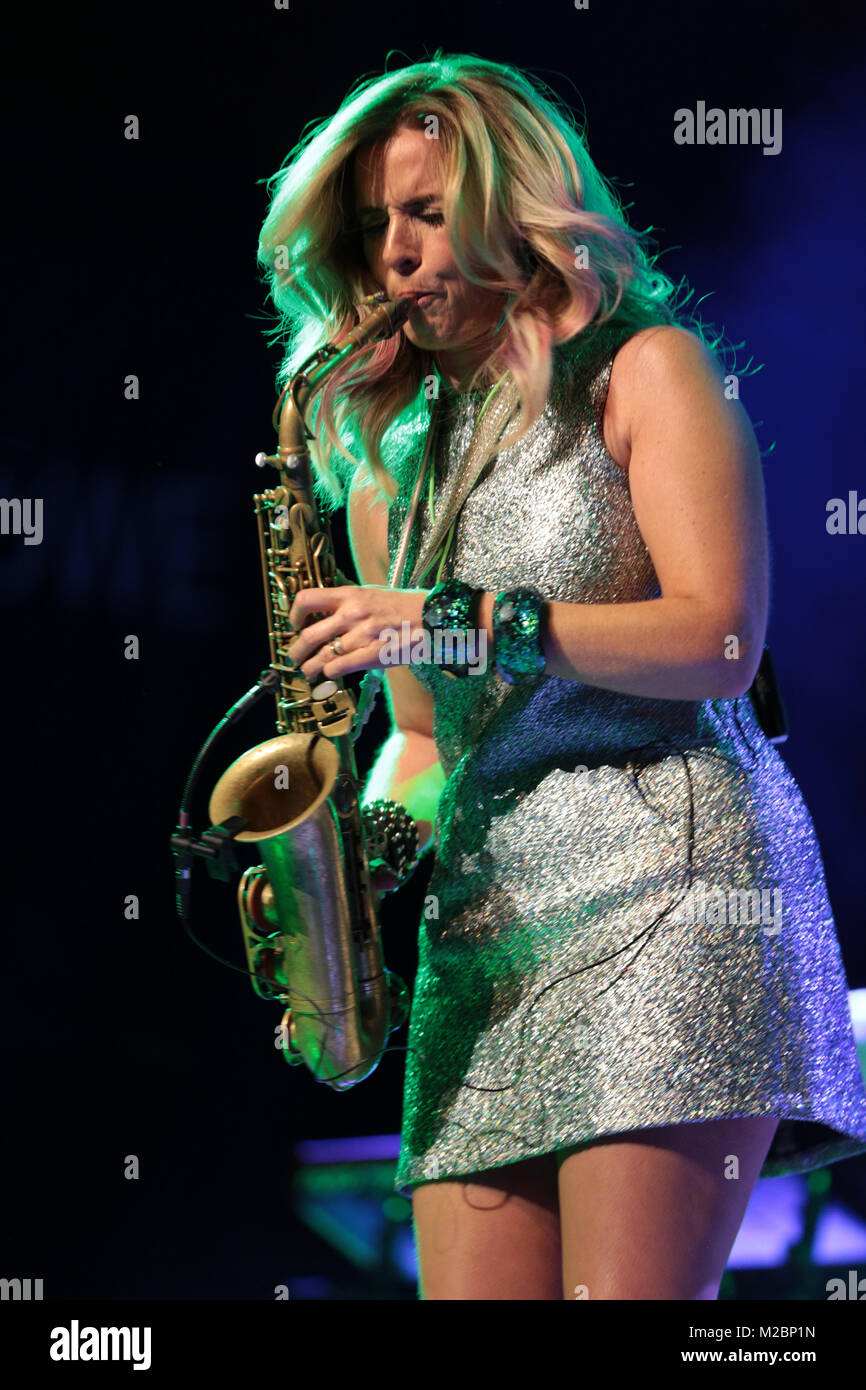 Candy Dulfer live on stage in ICE Cracow, Poland Stock Photo Alamy