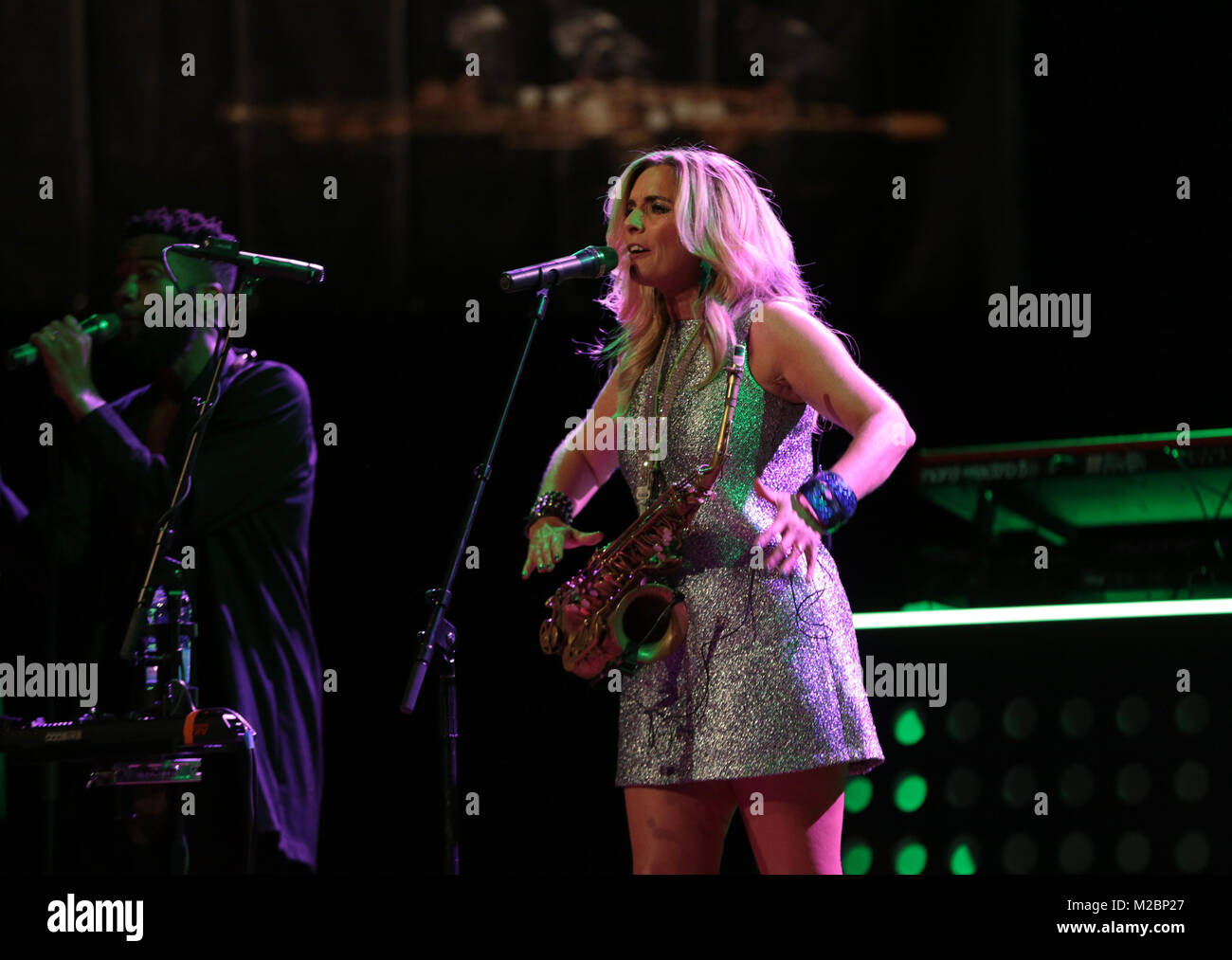 Candy Dulfer live on stage in ICE Cracow, Poland Stock Photo Alamy