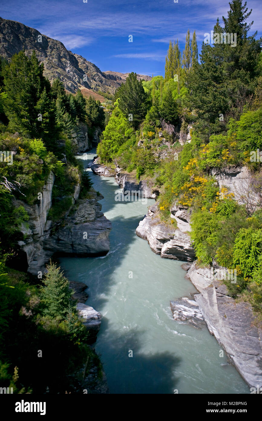 New Zealand, South Island, Queenstown. Canyon in Shotover River. Stock Photo