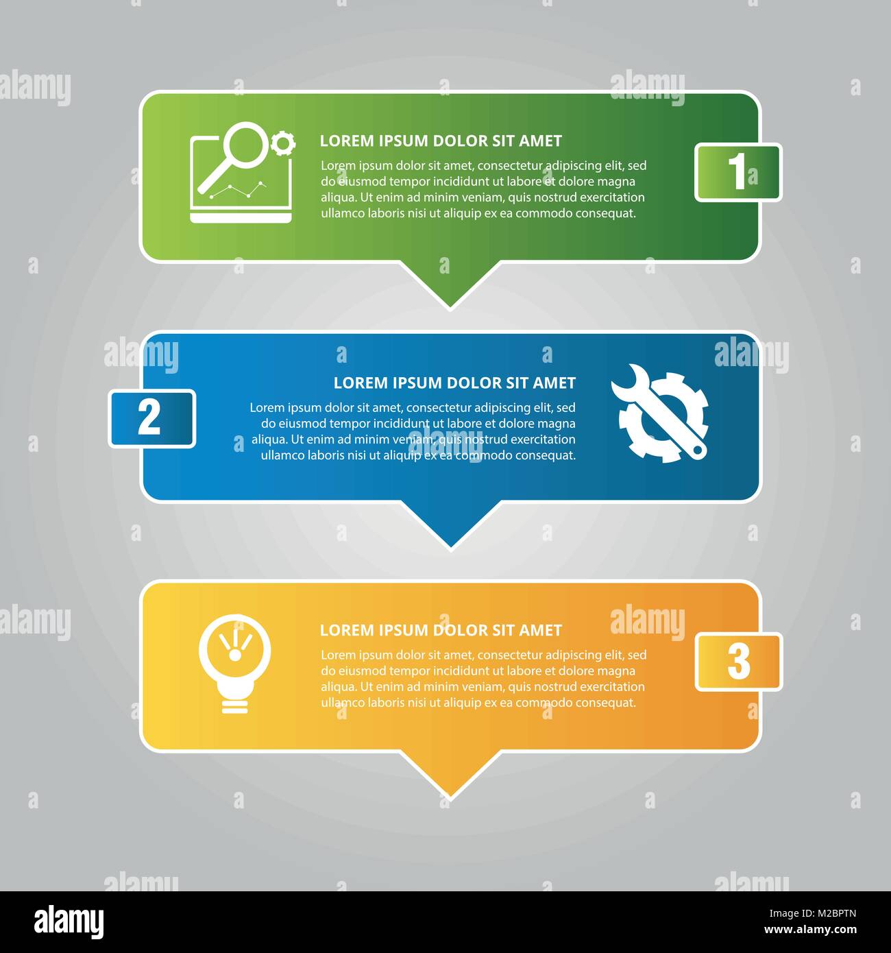 Modern vector illustration. Infographic template with three elements ...