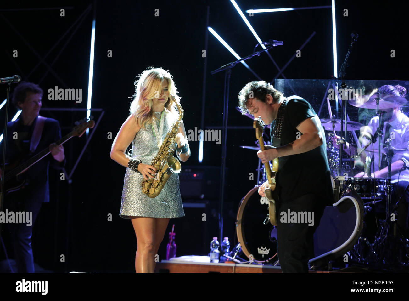 Candy Dulfer live on stage in ICE Cracow, Poland Stock Photo Alamy