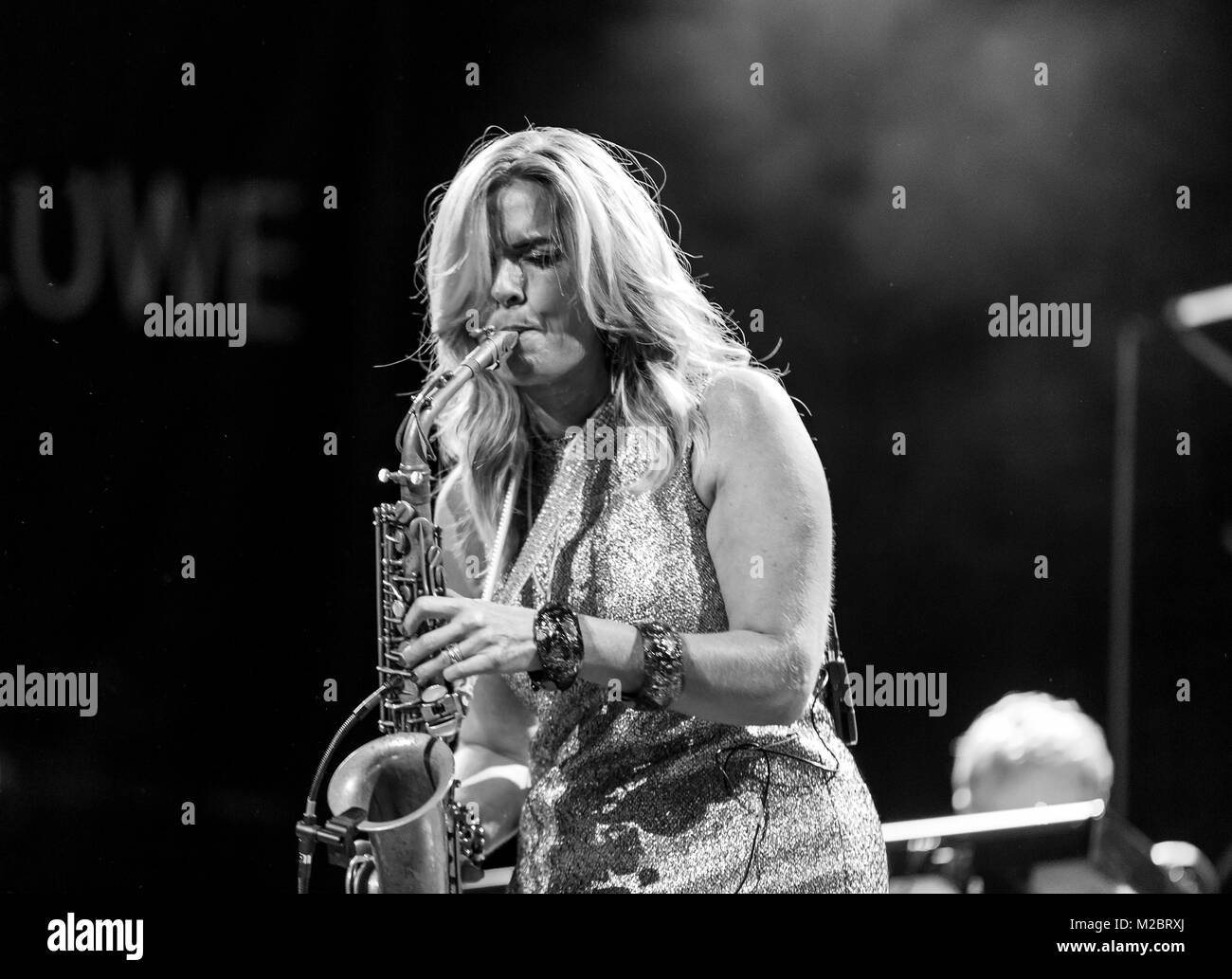 Candy Dulfer live on stage in ICE Cracow, Poland Stock Photo Alamy