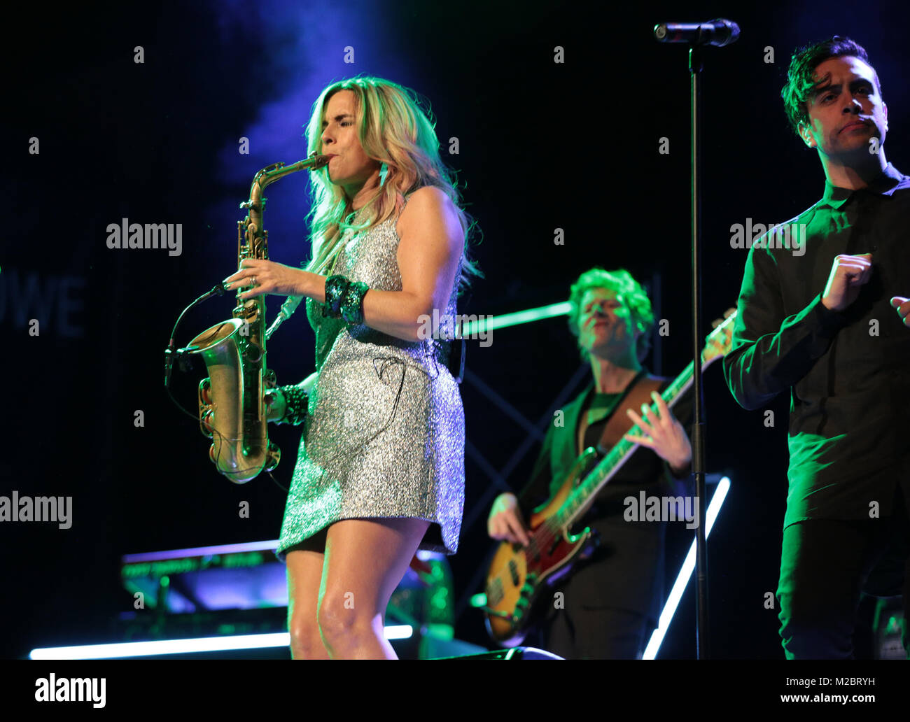 Candy Dulfer live on stage in ICE Cracow, Poland Stock Photo Alamy