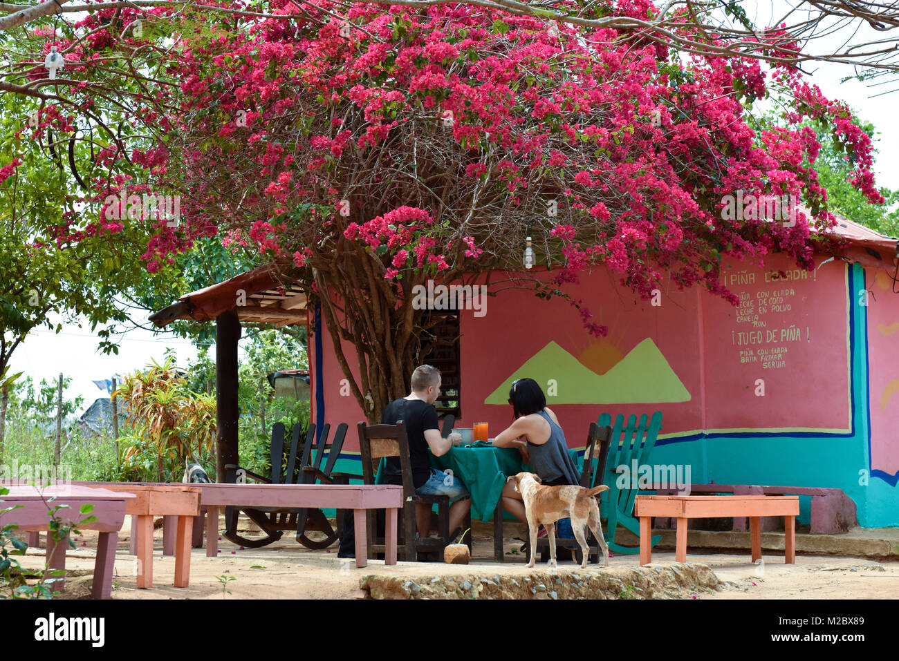 Little snack bar in Vinales countryside, Pinar Del Rio, Cuba Stock Photo