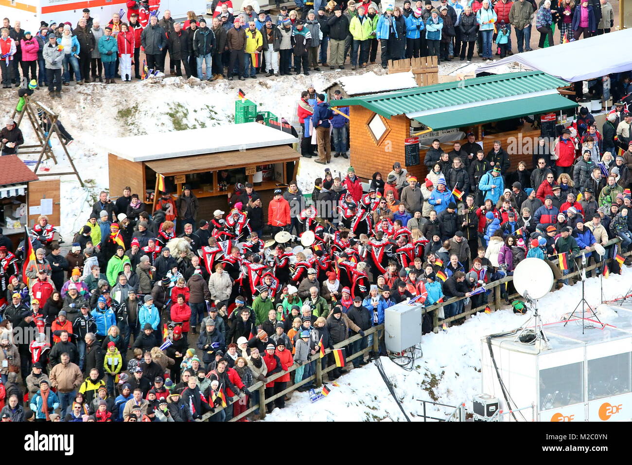 Zuschauer Kulisse an der Hochfirstschanze - Weltcup Skispringen Titisee-Neustadt -  2. Wettkampf 15.12.13 Stock Photo