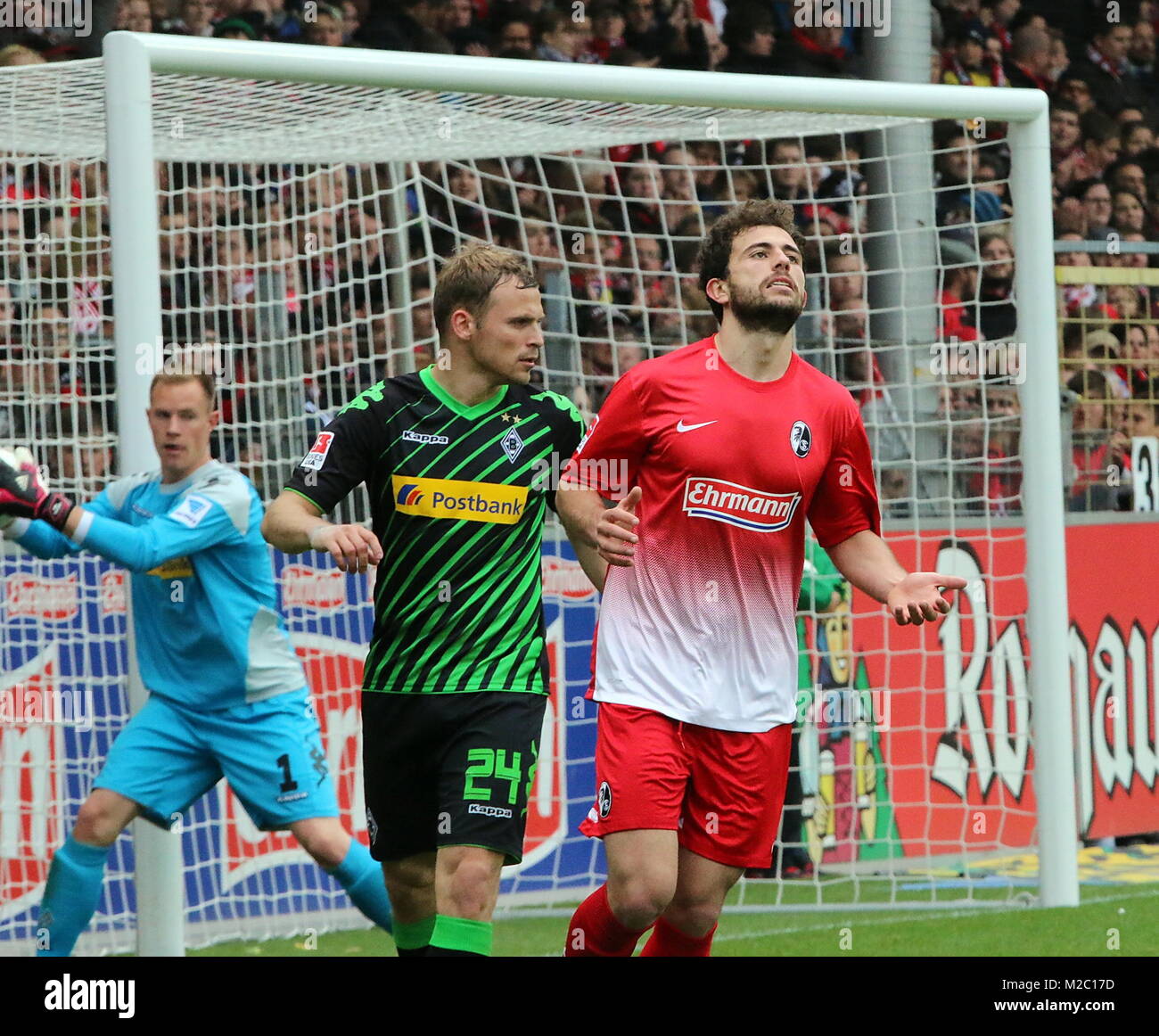 Fußball-Bundesliga: 31. Spieltag, SC Freiburg vs. Borussia Mönchengladbach  Tony JANTSCHKE Admir MEHMEDI Ter STEGEN Stock Photo - Alamy