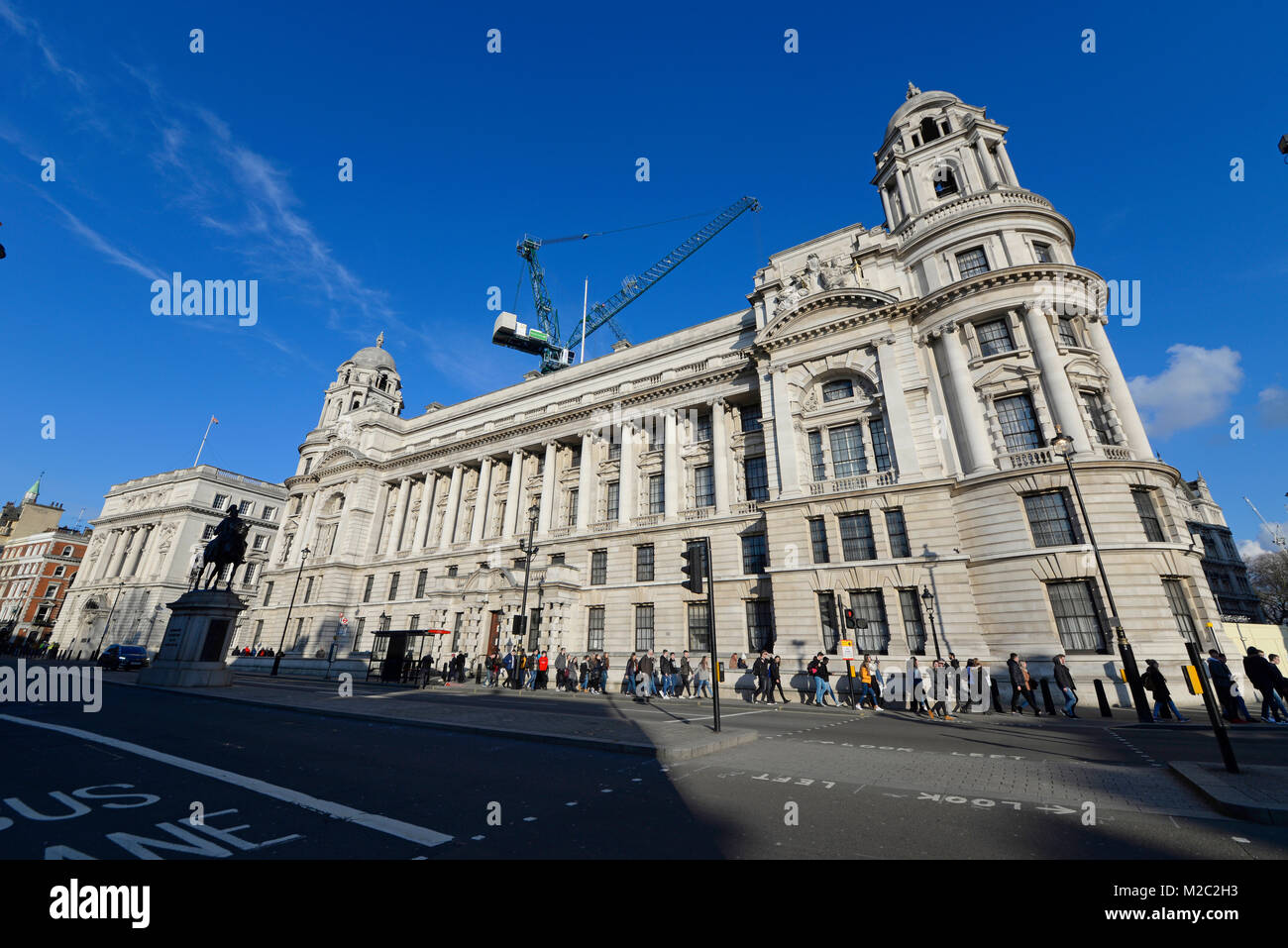 Old War Office Building London redevelopment to luxury hotel & residence by Toureen Group for Raffles the chain’s 1st property in the UK. Construction Stock Photo