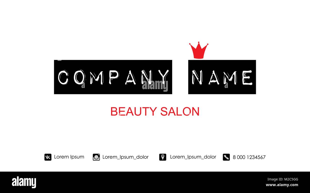 Beauty Salon Business Card Template Vector Illustration Stock