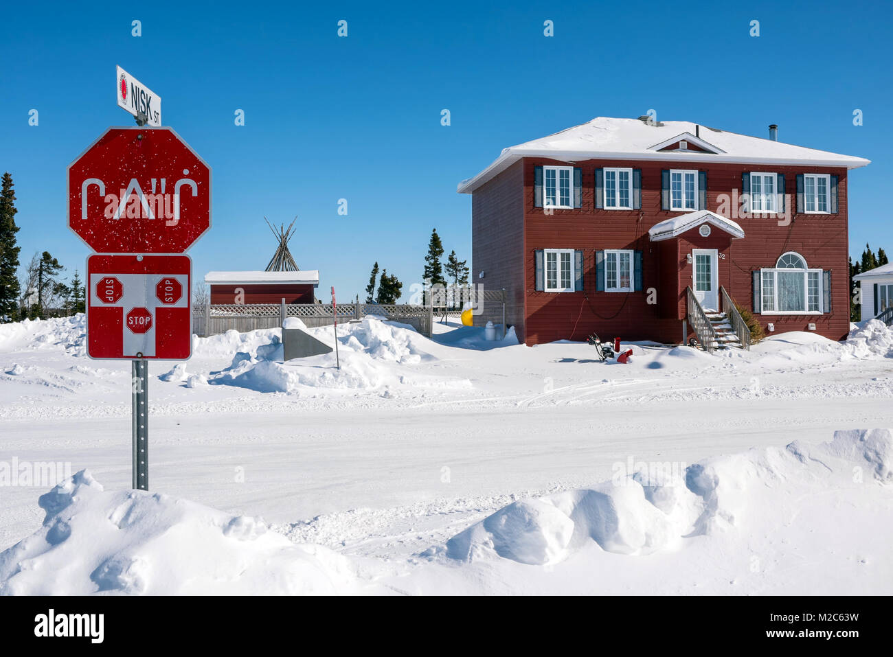 Beautiful Native Community of Chisasibi in Northern Quebec Stock Photo