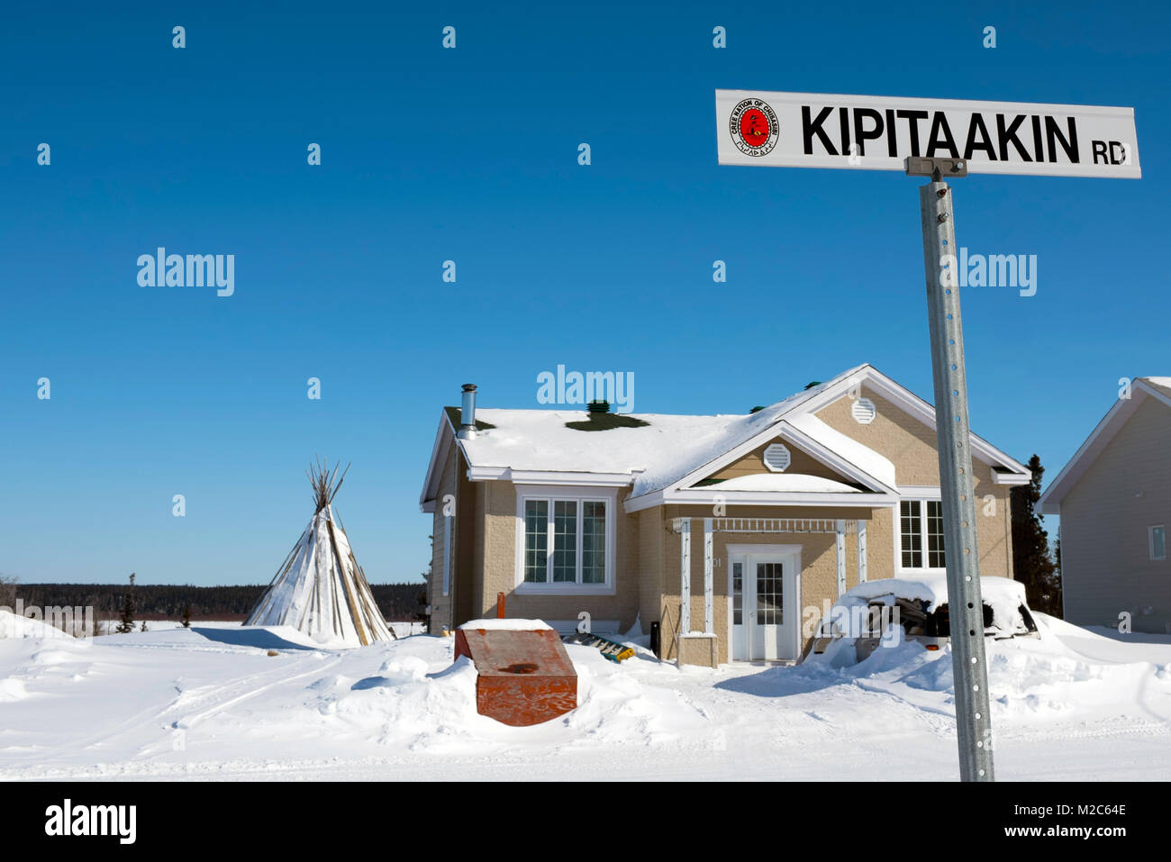 Beautiful Native Community of Chisasibi in Northern Quebec Stock Photo