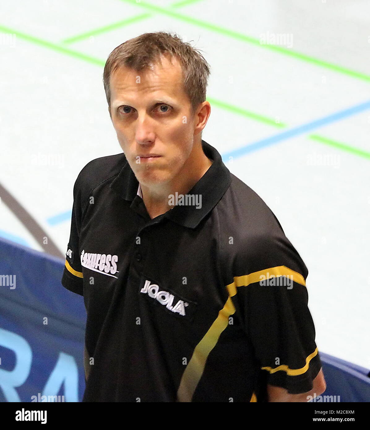 Herren-Bundestrainer Jörg Roßkopf - Sommerlehrgang deutsche Tischtennis-Nationalmannschaft (Herren) Stock Photo