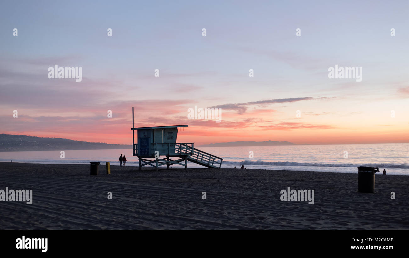 Sunset over Manhattan Beach California Stock Photo