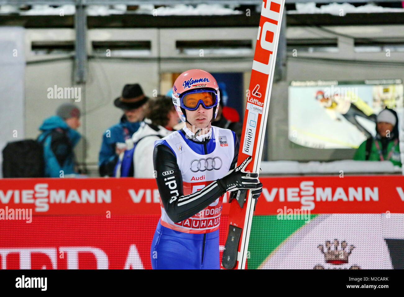 Michael NEUMAYER (SK Berchtesgaden) in der Qualifikation für 63. Vierschanzentournee Auftaktspringen Oberstdorf Stock Photo