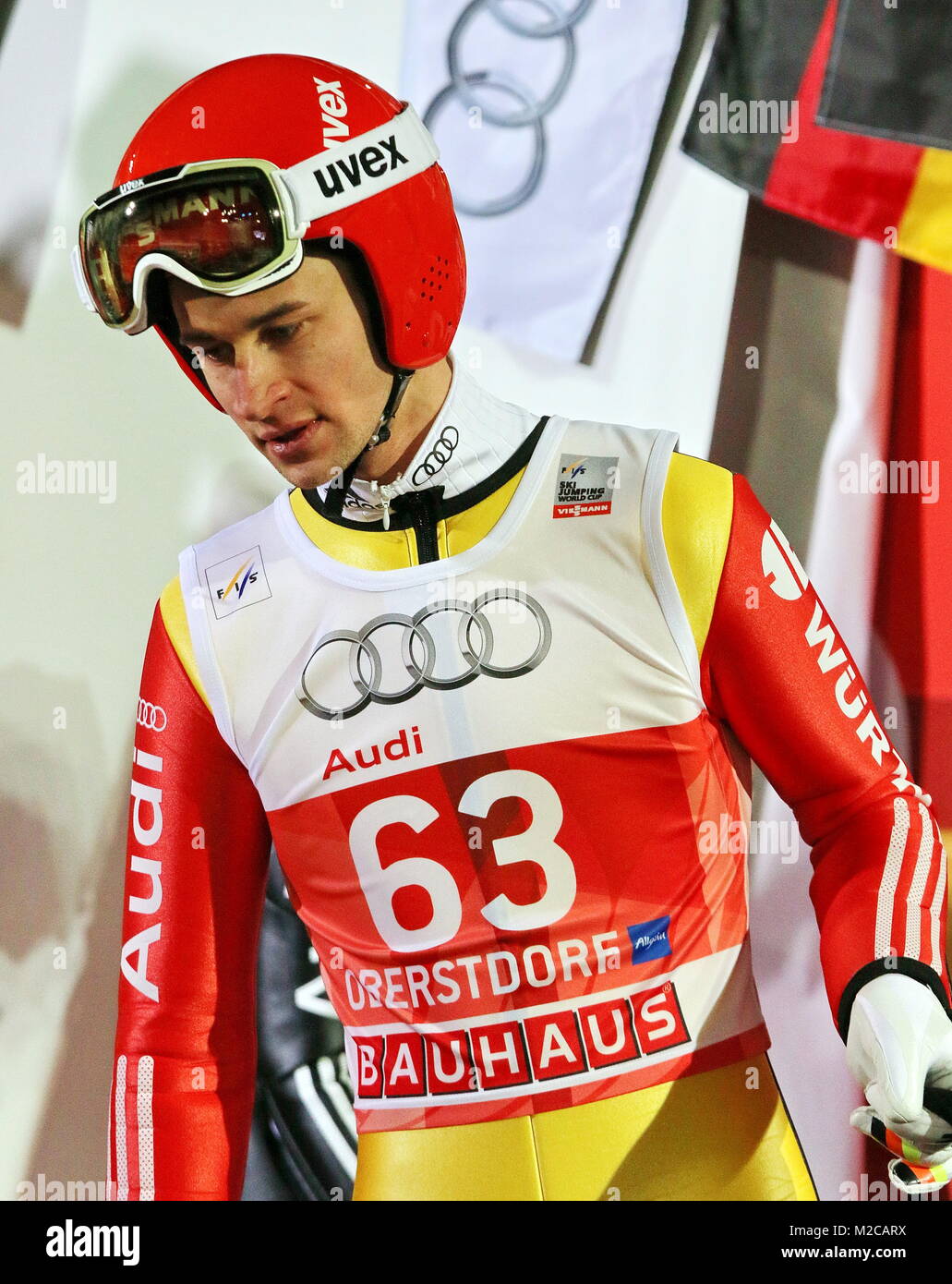 Markus EISENBICHLER (TSV Siegsdorf) bei der Qualifikation für 63. Vierschanzentournee Auftaktspringen Oberstdorf Stock Photo