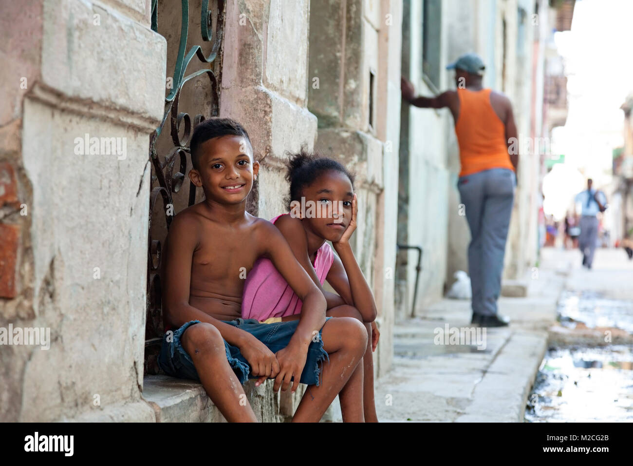 Cuban children in Havana, Cuba. Stock Photo