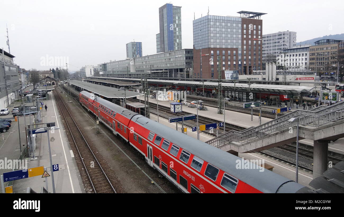 Busse und Bahnen im Regioverkehrsverbund (RVF) Freiburg Stock Photo