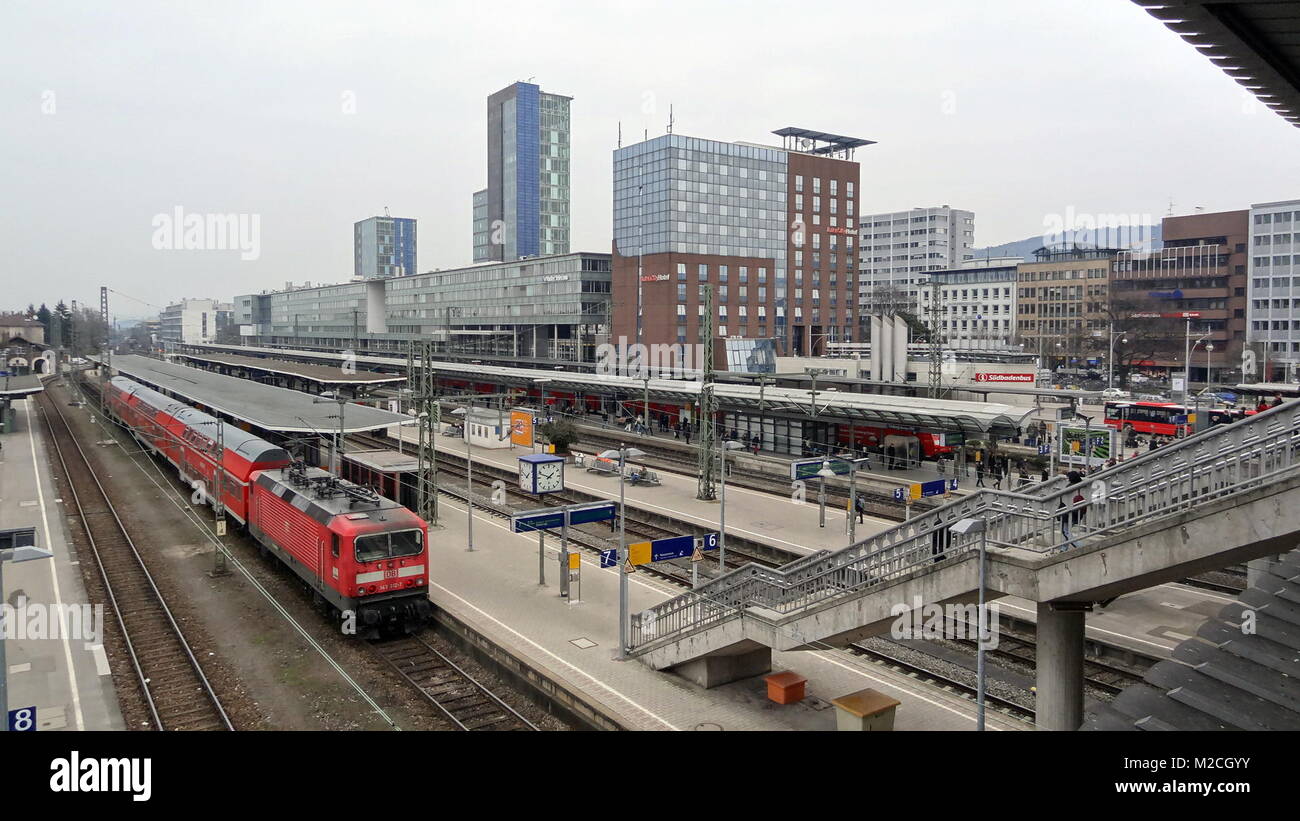 Busse und Bahnen im Regioverkehrsverbund (RVF) Freiburg Stock Photo