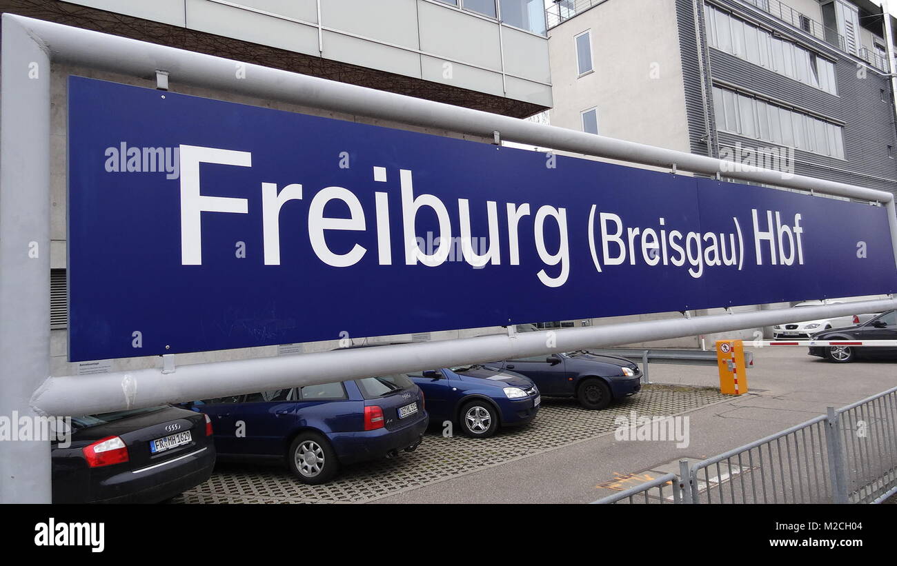 Busse und Bahnen im Regioverkehrsverbund (RVF) Freiburg Stock Photo