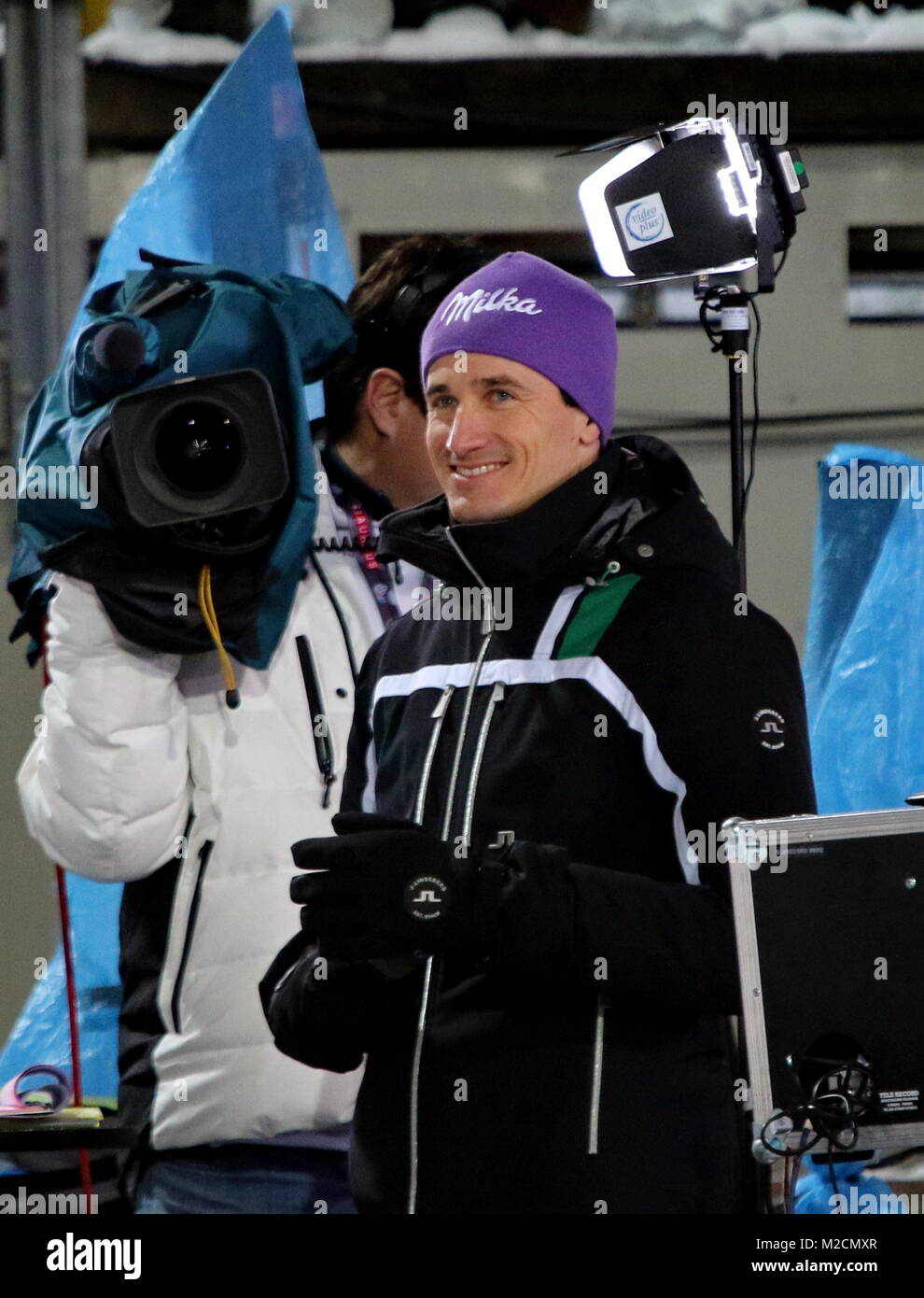 Martin SCHMITT, Ex-Weltmeister, Skisprung-Experte bei Eurosport, Qualfikation für 63. Vierschanzentournee Auftaktspringen Oberstdorf Stock Photo