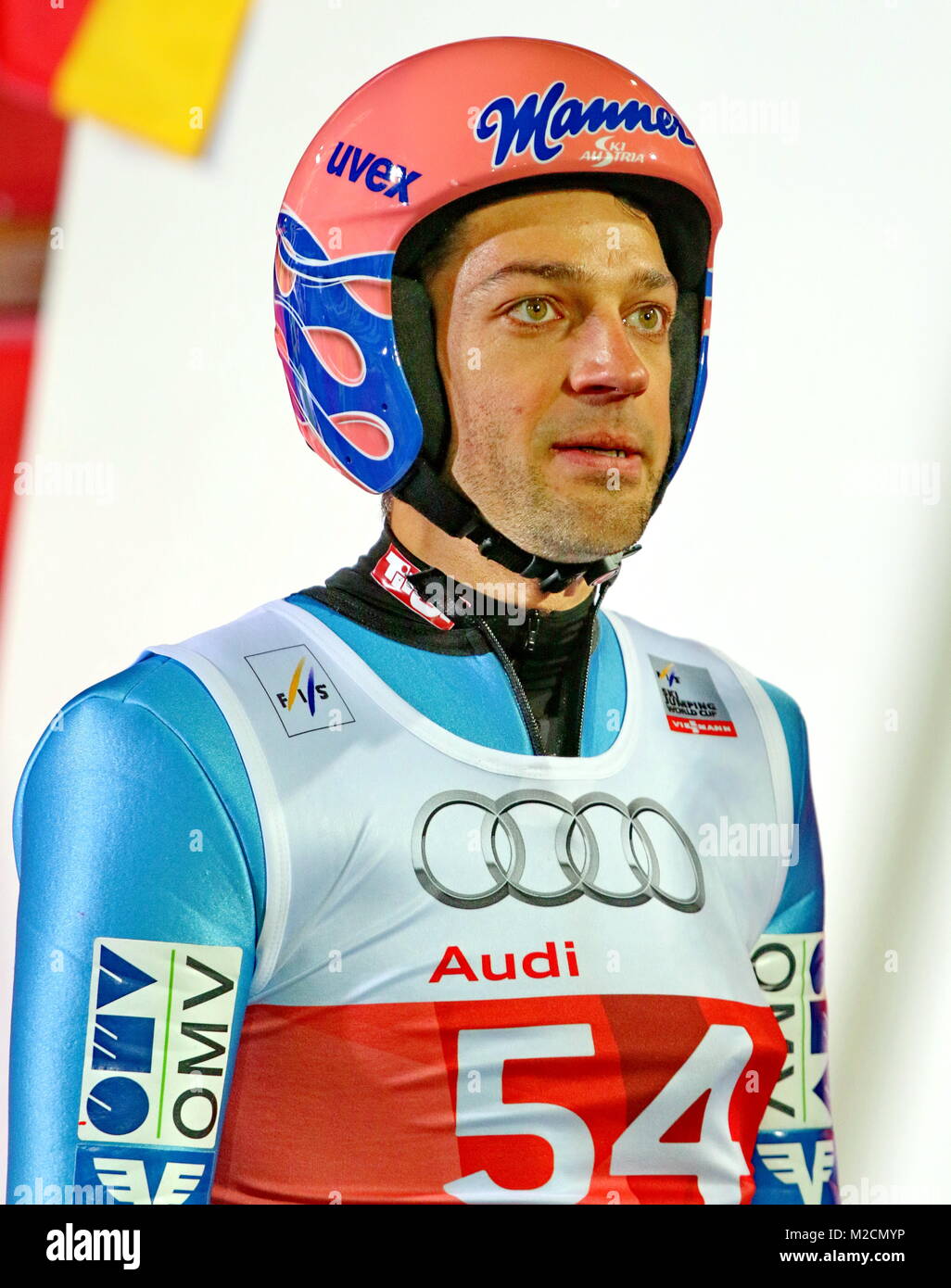 Skispringer Andreas KOFLER (Österreich) bei der Qualifikation für 63. Vierschanzentournee Auftaktspringen Oberstdorf Stock Photo