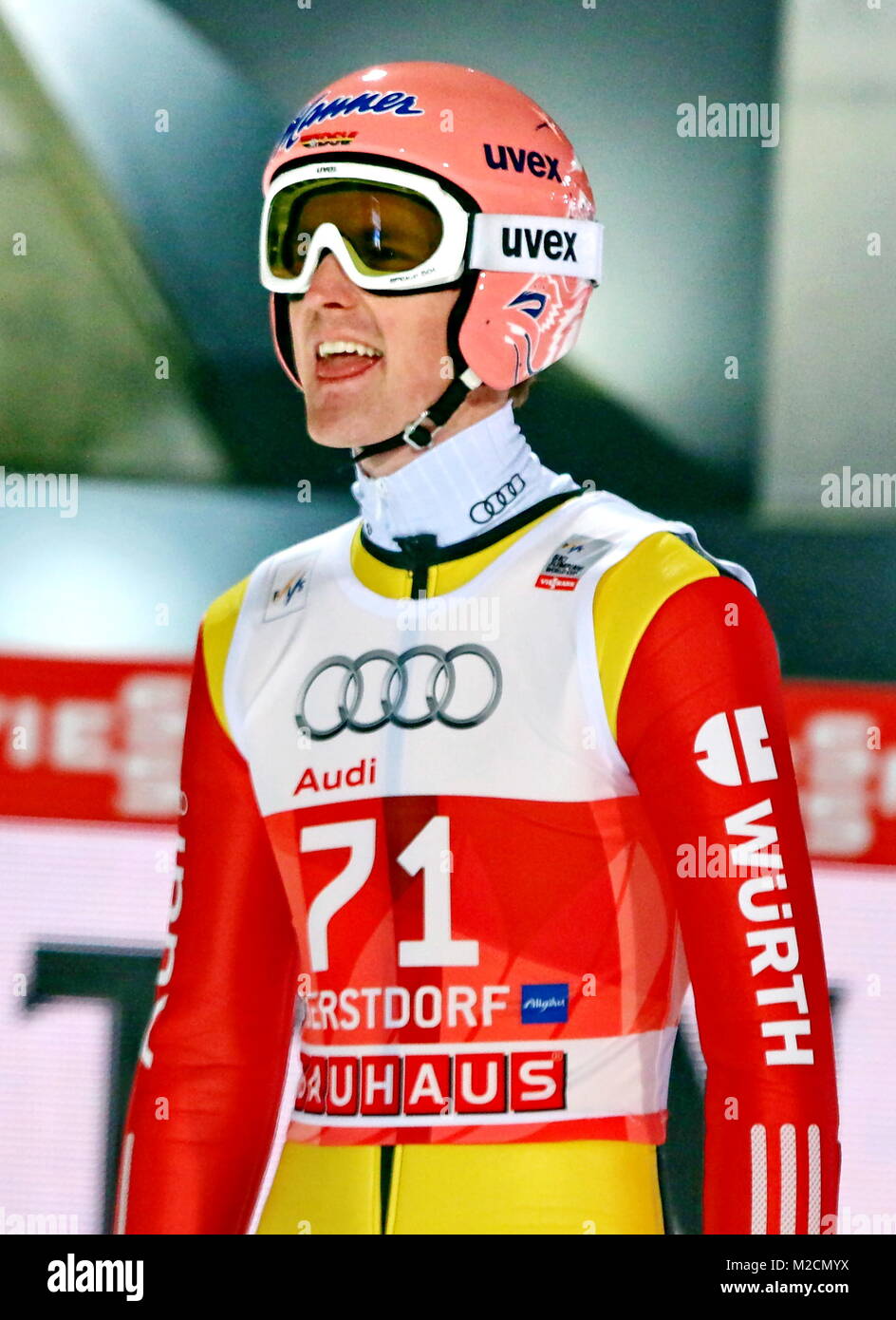 Severin FREUND in der Qualifikation für 63. Vierschanzentournee Auftaktspringen Oberstdorf Stock Photo