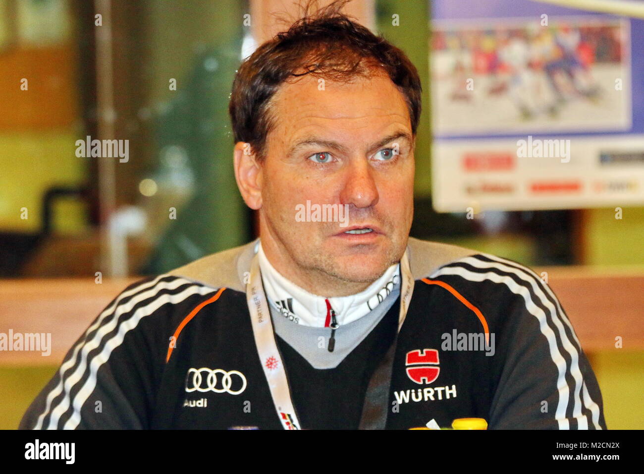 Hermann Weinbuch, Bundestrainer Deutscher Skiverband beim Schwarzwaldpokal Schonach Teamwettkampf Stock Photo