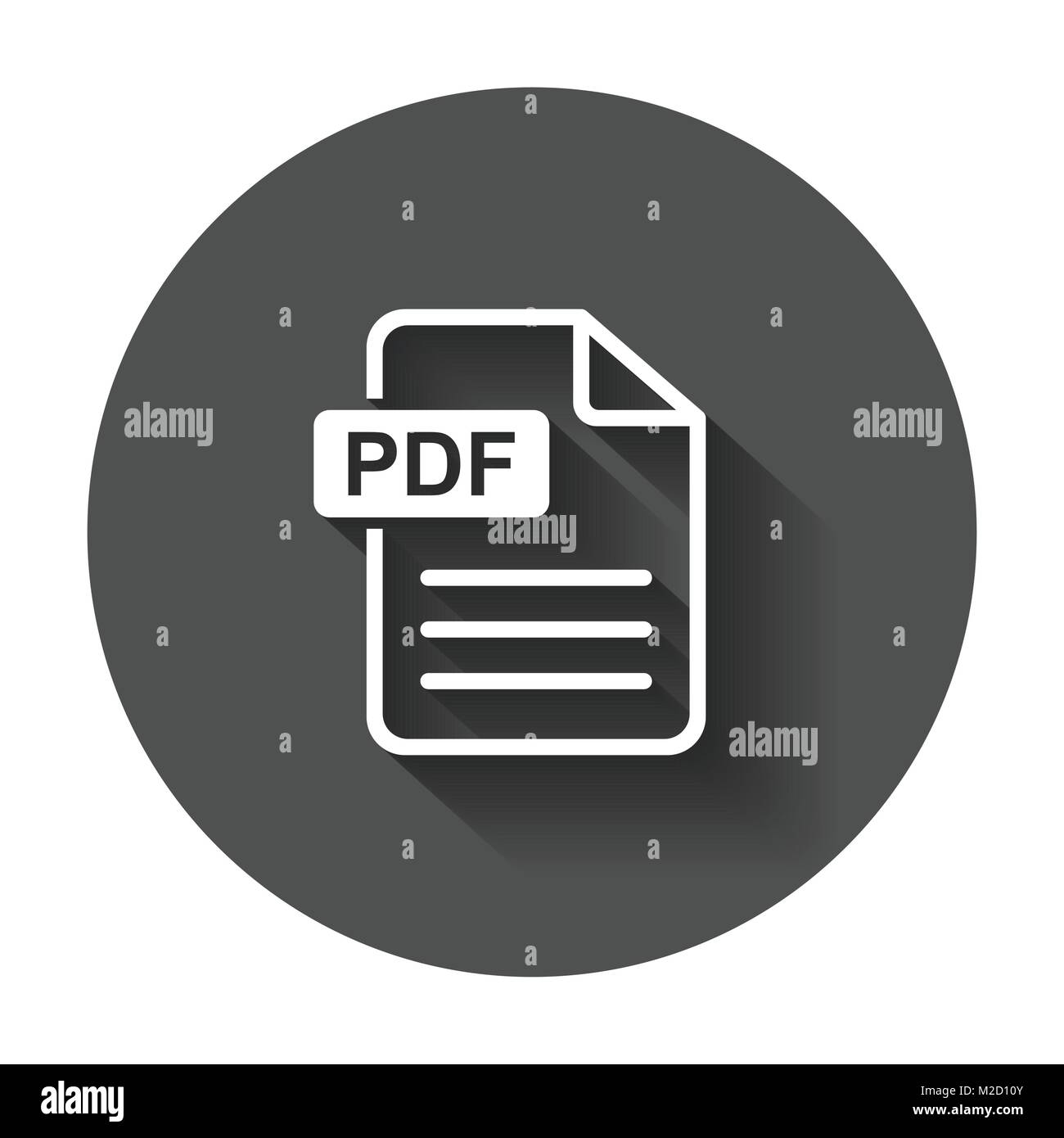 PDF download vector icon. Simple flat pictogram for business, marketing, internet concept. Vector illustration with long shadow. Stock Vector
