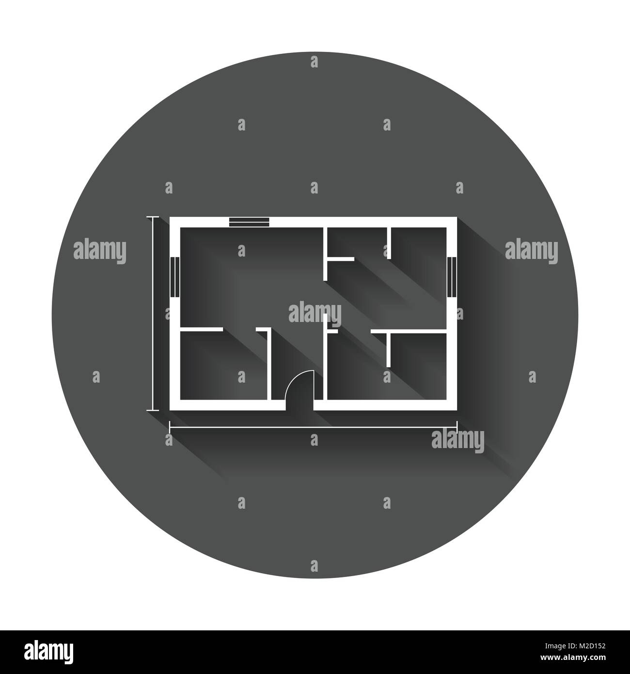 House plan simple flat icon. Vector illustration with long shadow Stock ...