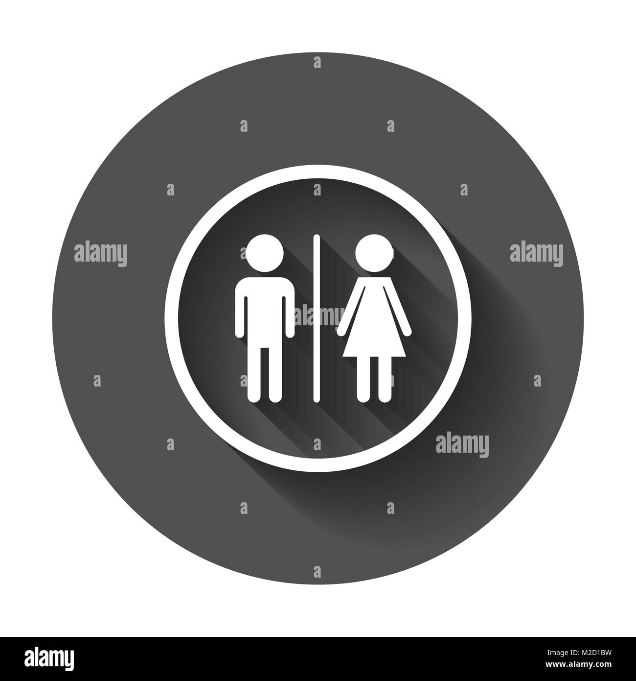 WC, toilet flat vector icon . Men and women sign for restroom with long ...