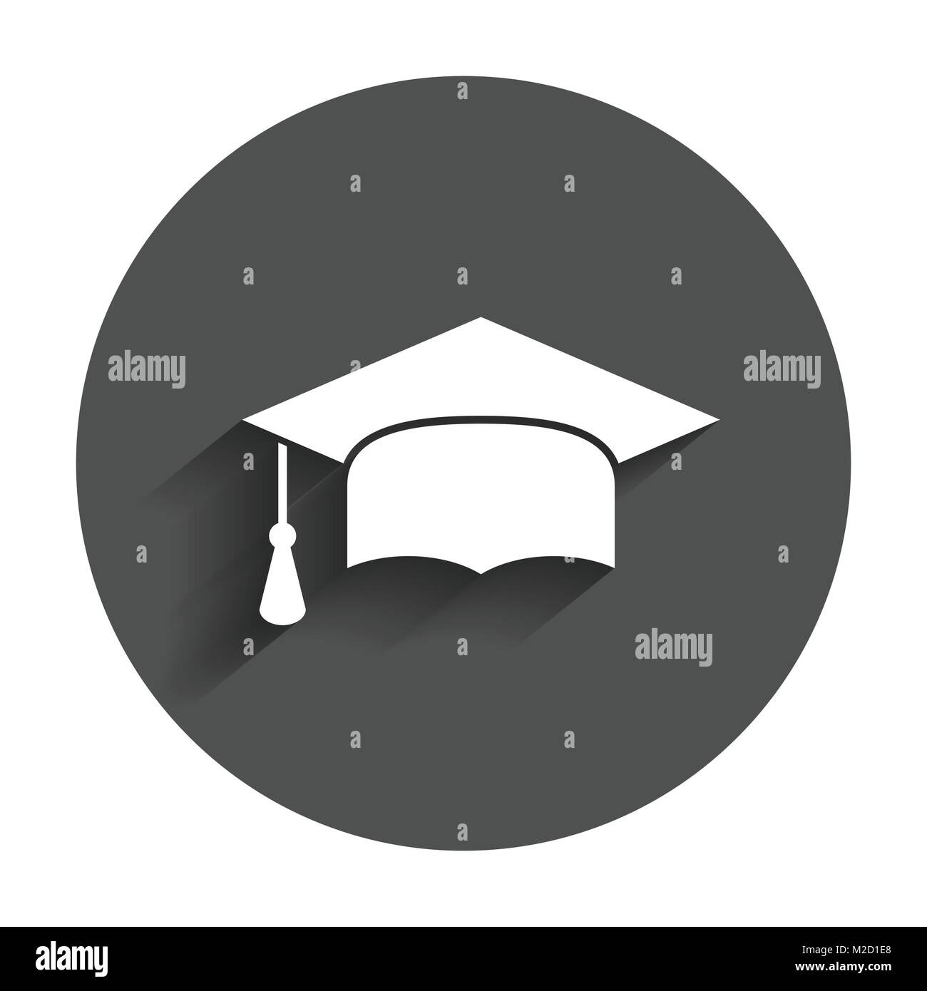 Graduation cap flat design icon. Finish education symbol. Graduation ...