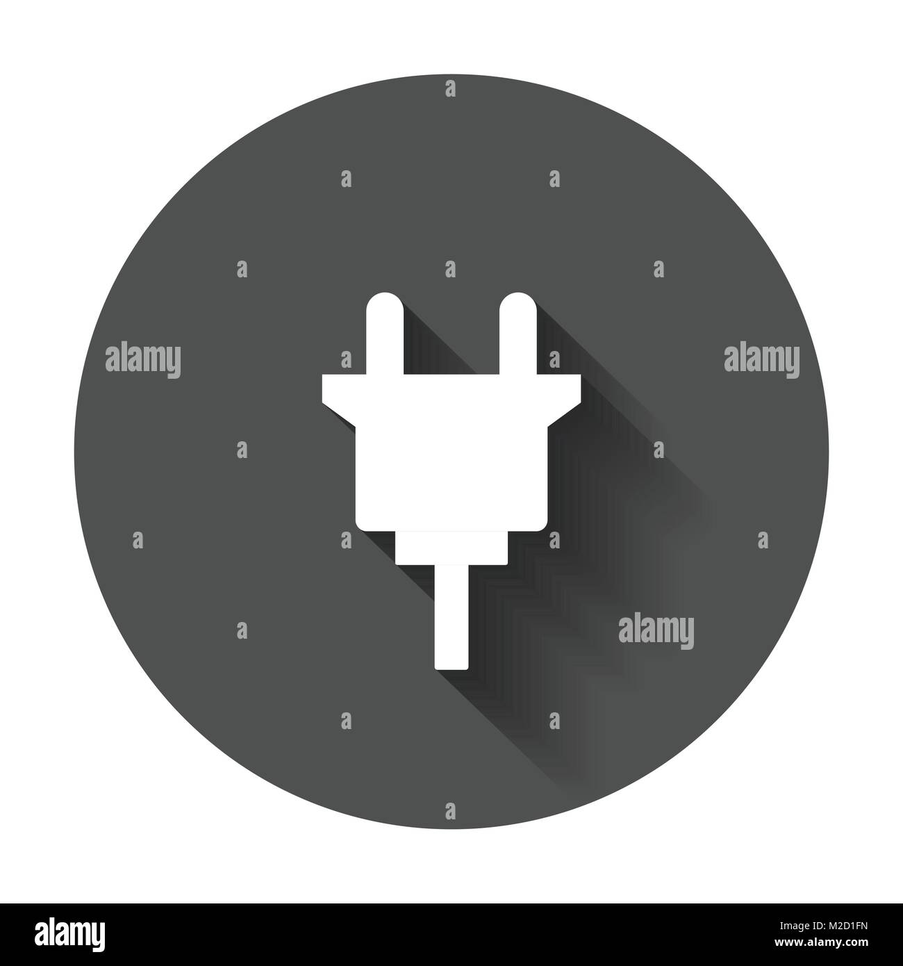 Electric plug icon. Power plug flat vector illustration with long