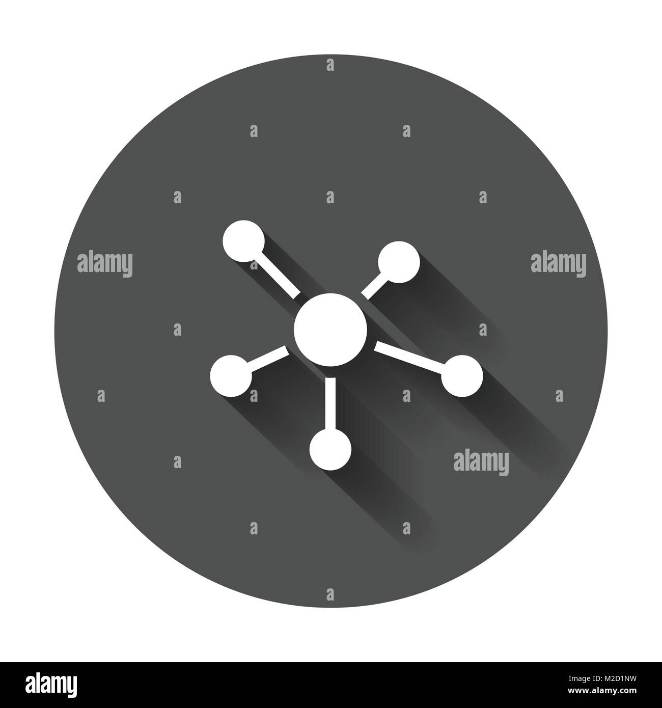 Social network, molecule, dna icon in flat style. Vector illustration ...