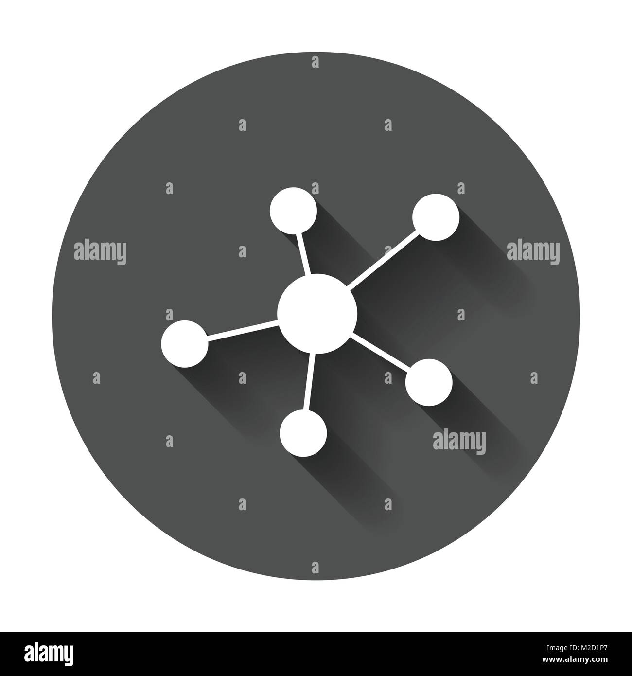 Social network, molecule, dna icon in flat style. Vector illustration ...