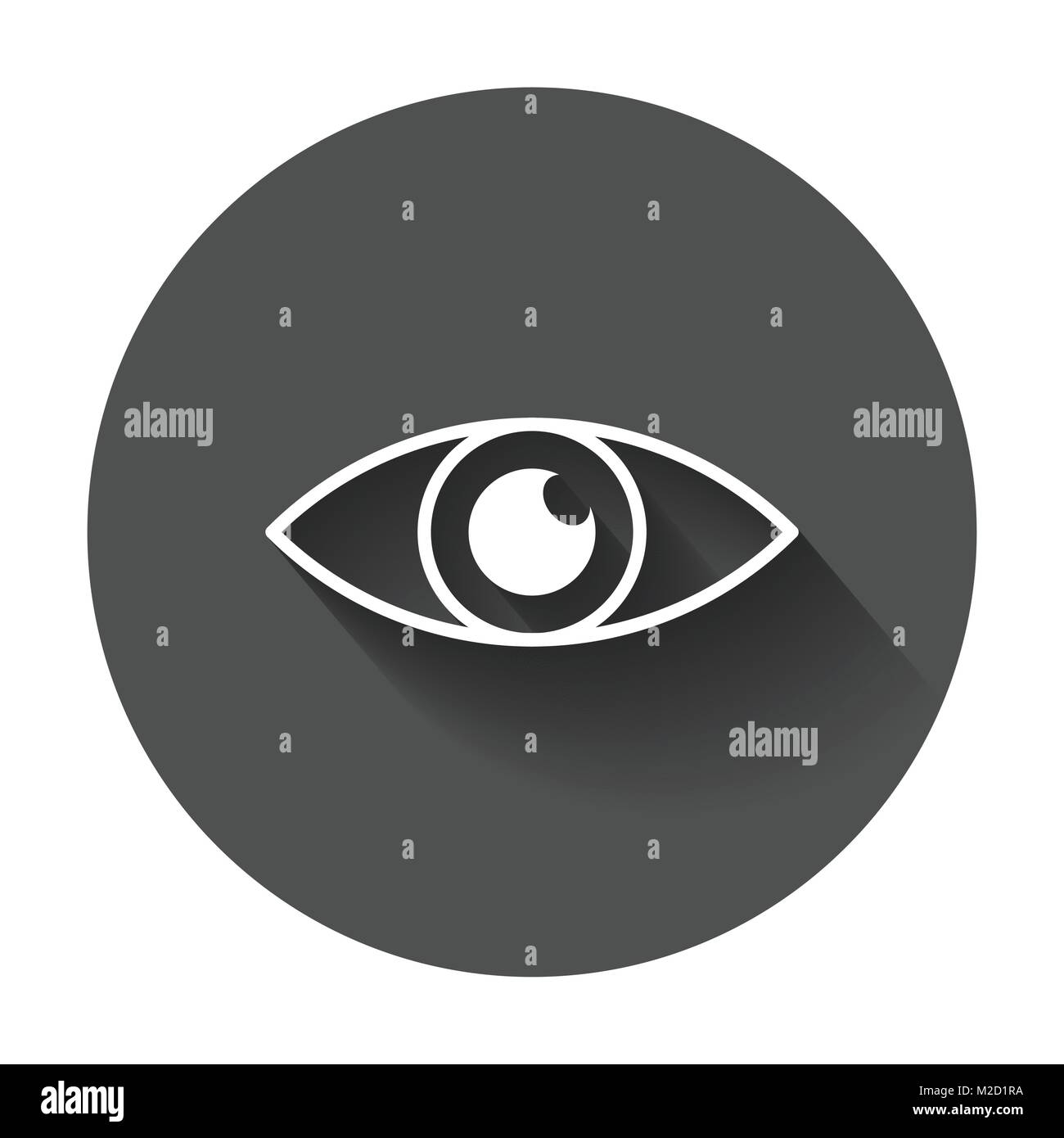 Simple eye icon vector. Eyesight pictogram in flat style with long ...