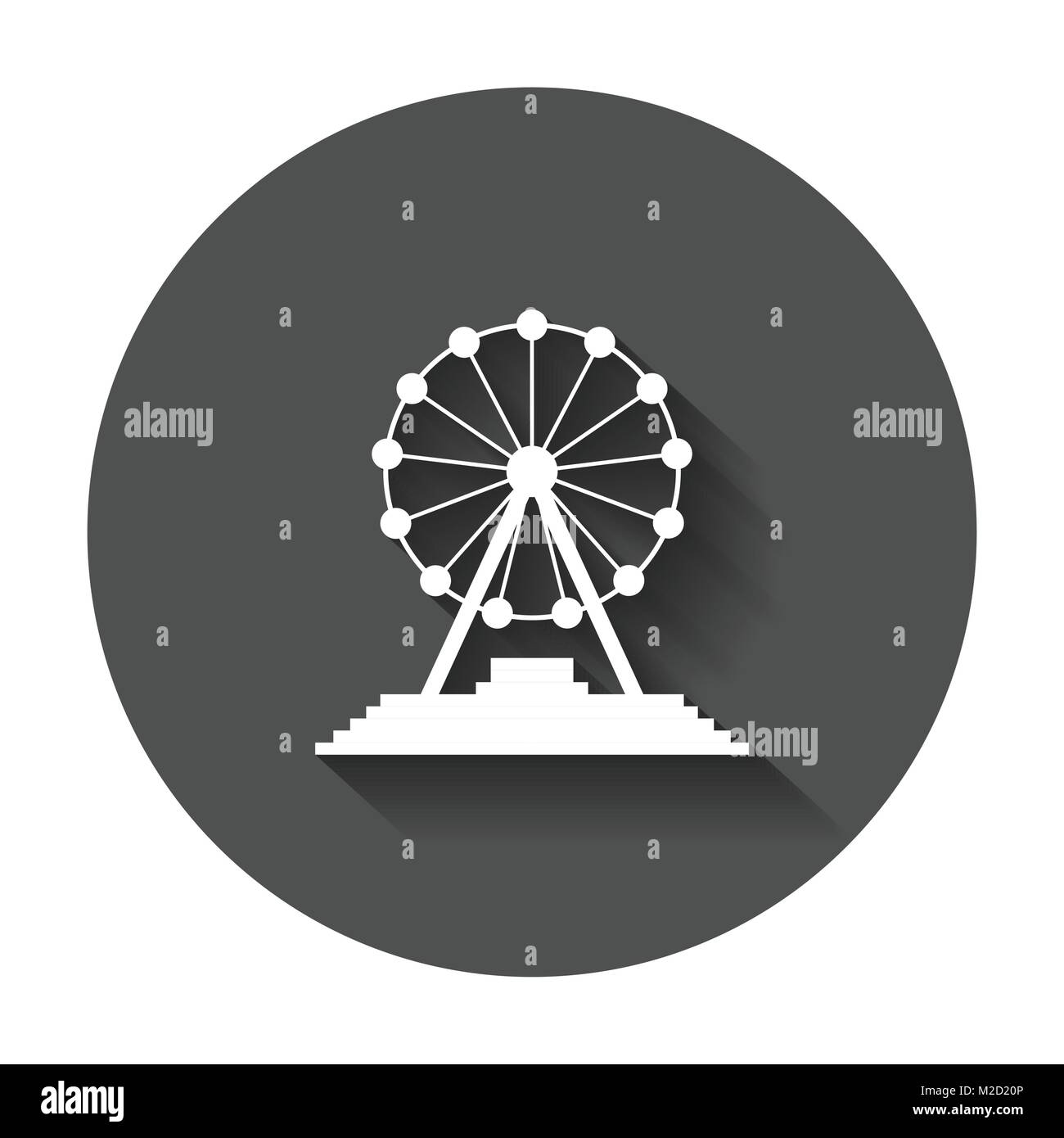 Ferris wheel vector icon. Carousel in park icon. Amusement ride ...