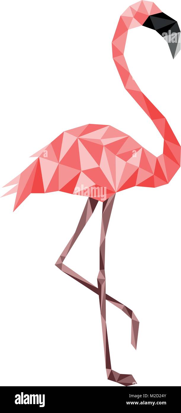 Pink low poly flamingo. Web colors Stock Vector Image & Art - Alamy