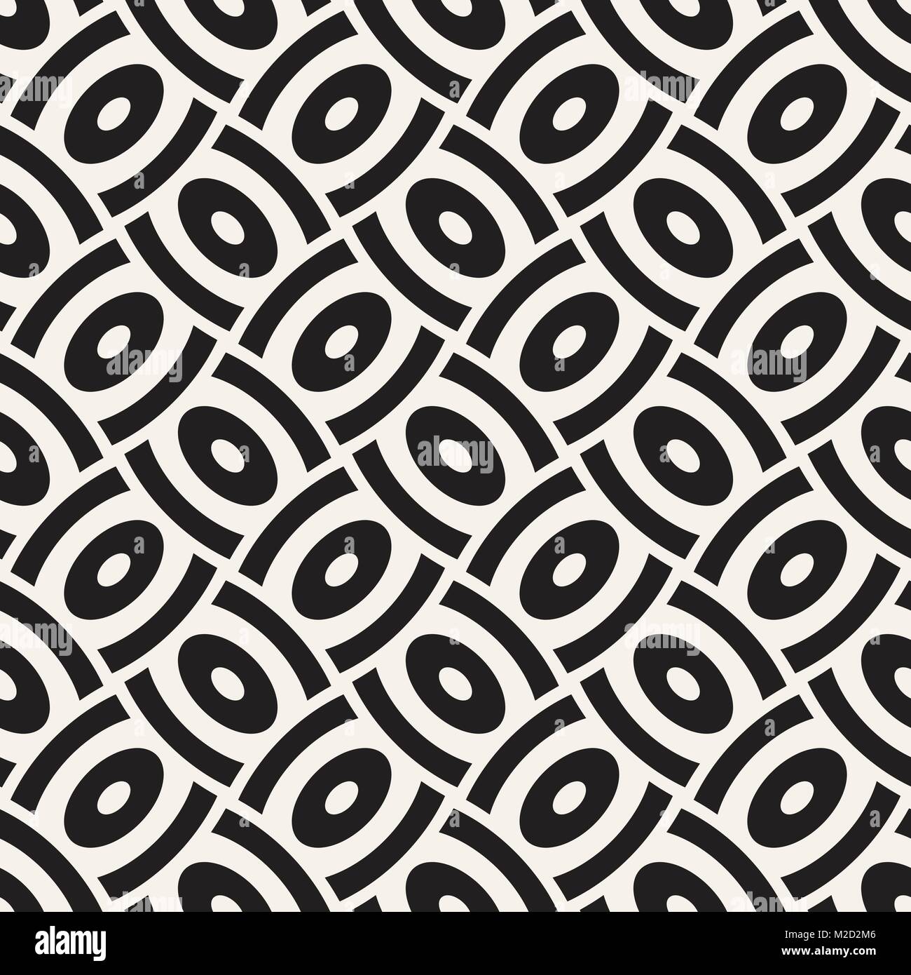Vector geometric seamless pattern with curved shapes grid. Abstract ...