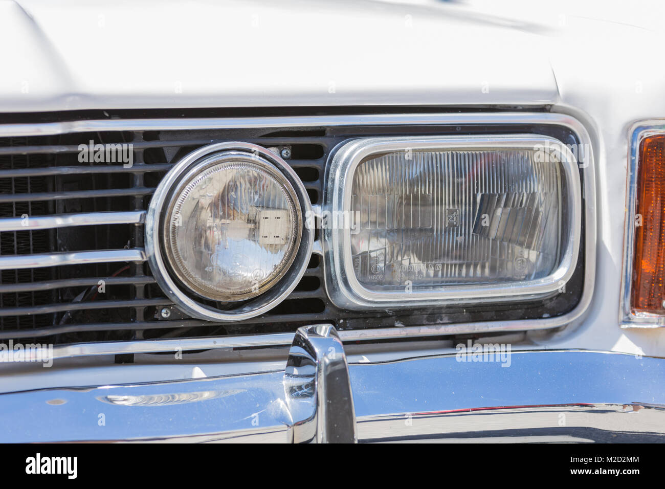 Beautiful and powerful american muscle car, wide and sporty tires with ...