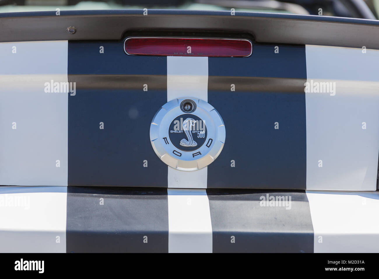 Beautiful and powerful american muscle car, wide and sporty tires with ...